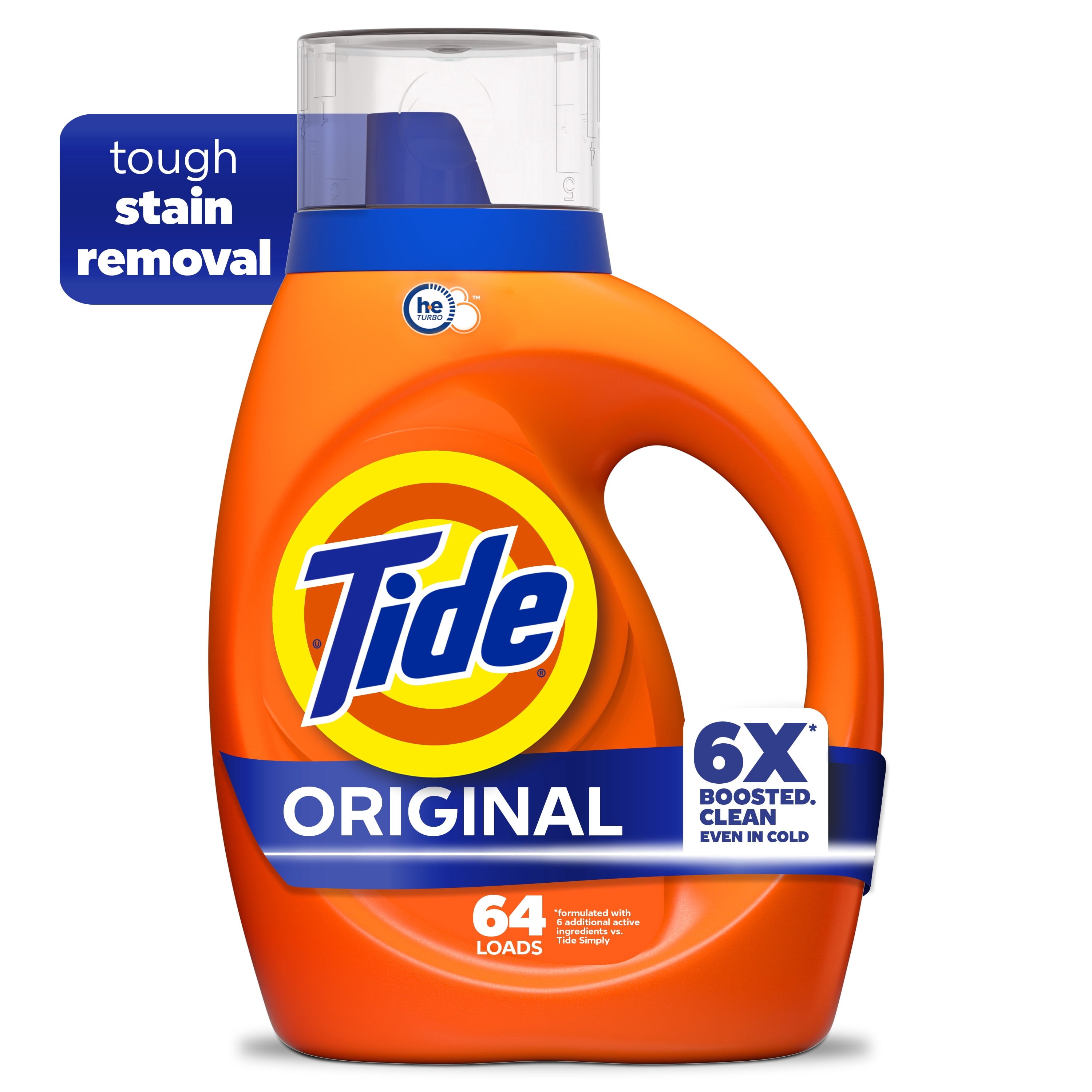 Tide Laundry Detergent Liquid with 6X Boosted Cleaning Power, Original Scent, 125 fl oz, 100 Loads