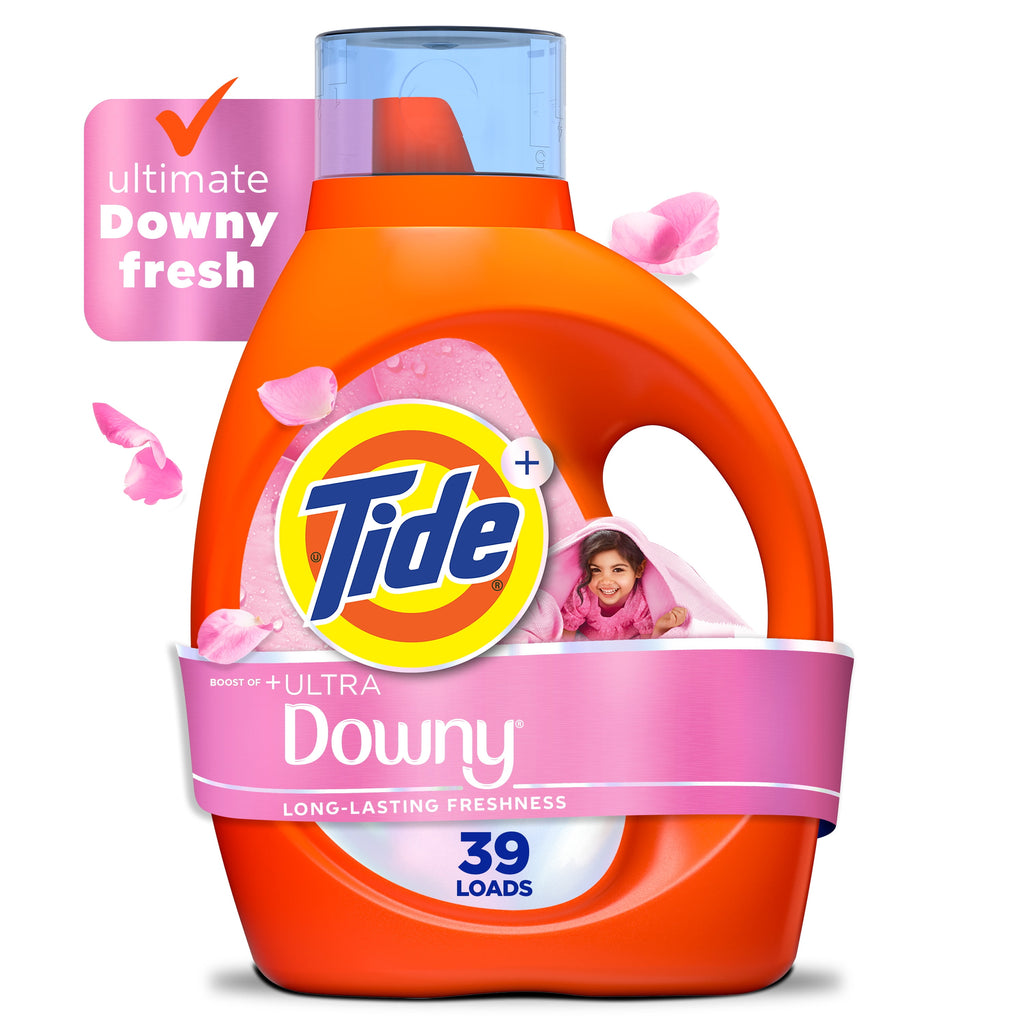 Tide Plus a Boost of Ultra Downy Liquid Laundry Detergent, April Fresh Scent, 55 fl oz, 39 Loads