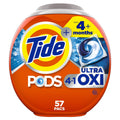 Tide PODS Laundry Detergent Soap Pacs, Ultra OXI, 57 Count