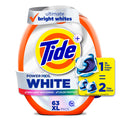 Tide Power PODS White Laundry Detergent Pacs, Brilliant Whitening + Color Protect, 63 Count