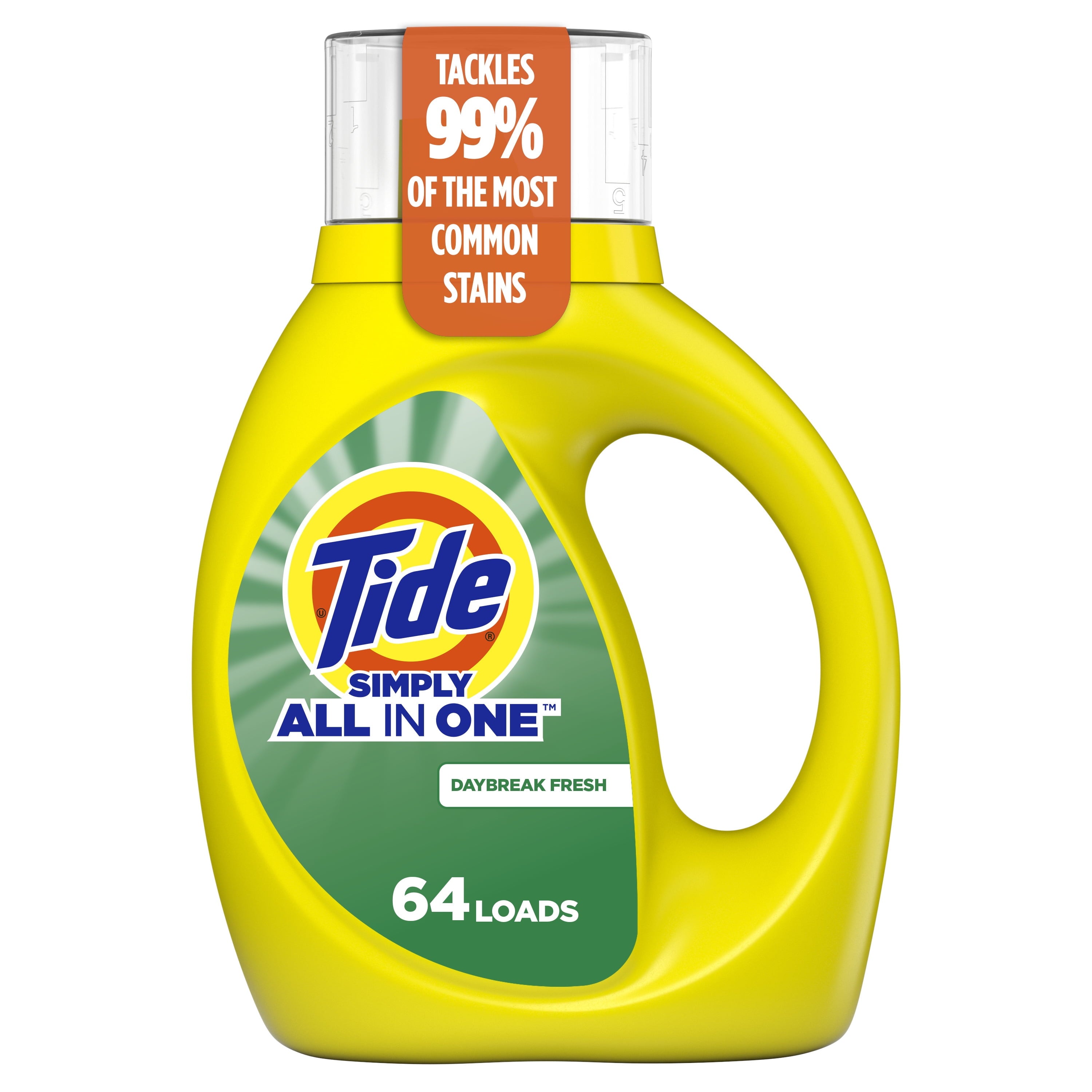 Tide Simply Liquid Laundry Detergent, All-In-One, Daybreak Fresh Scent, 173 fl oz, 138 Loads