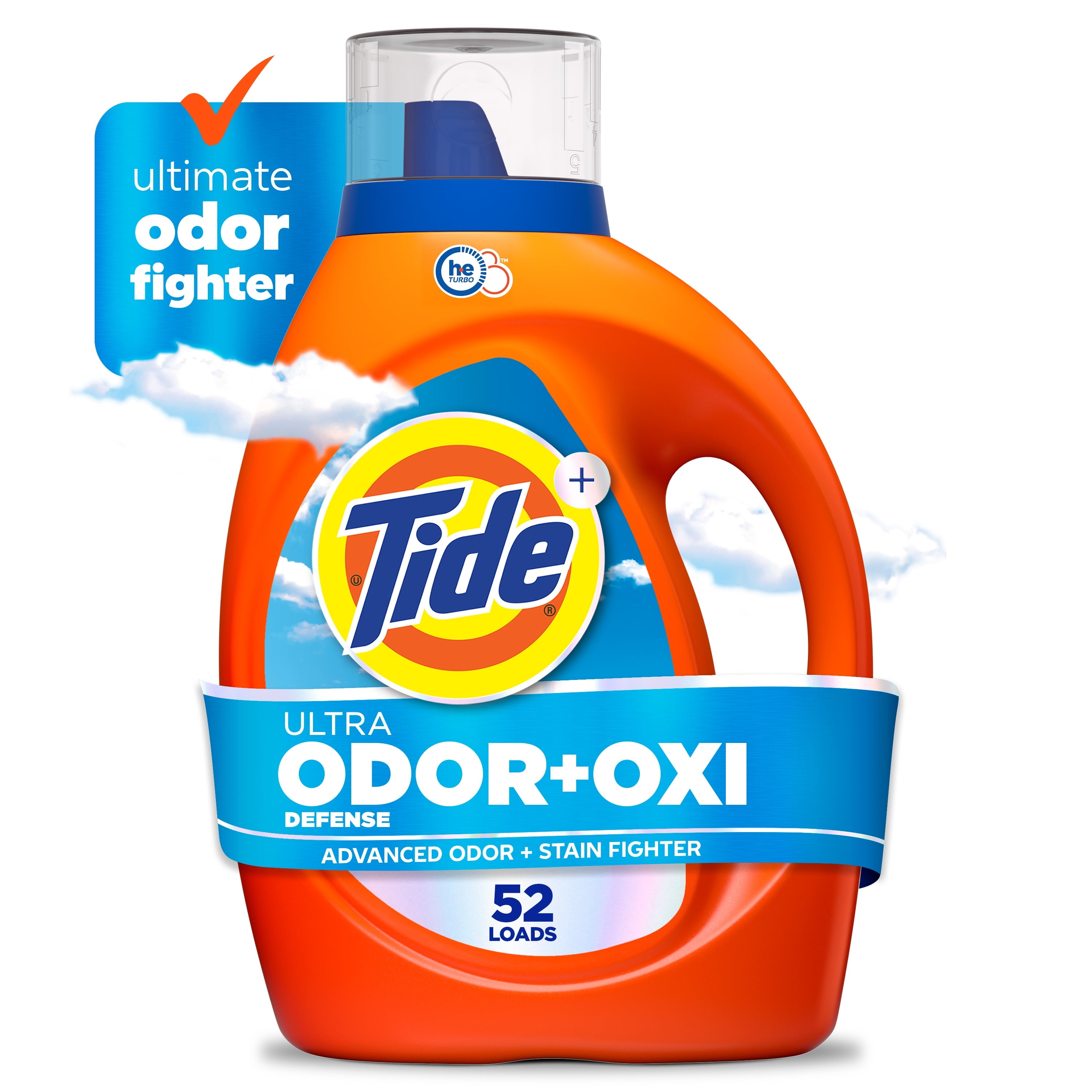 Tide Ultra Odor Defense Plus Oxi Liquid Laundry Detergent, 117 fl oz, 83 Loads