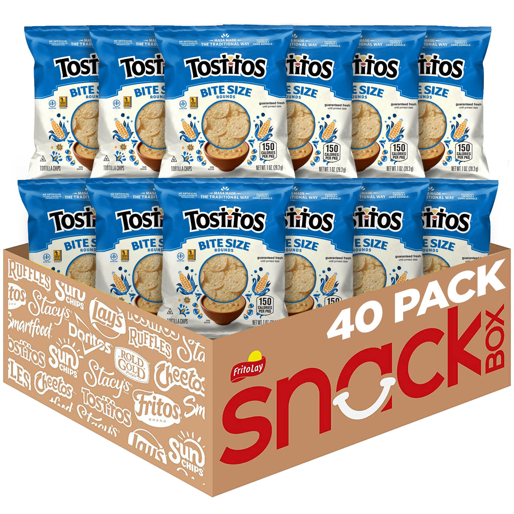 Tostitos Bite Size Rounds, Tortilla Chips, 1oz Bags (40 Pack)
