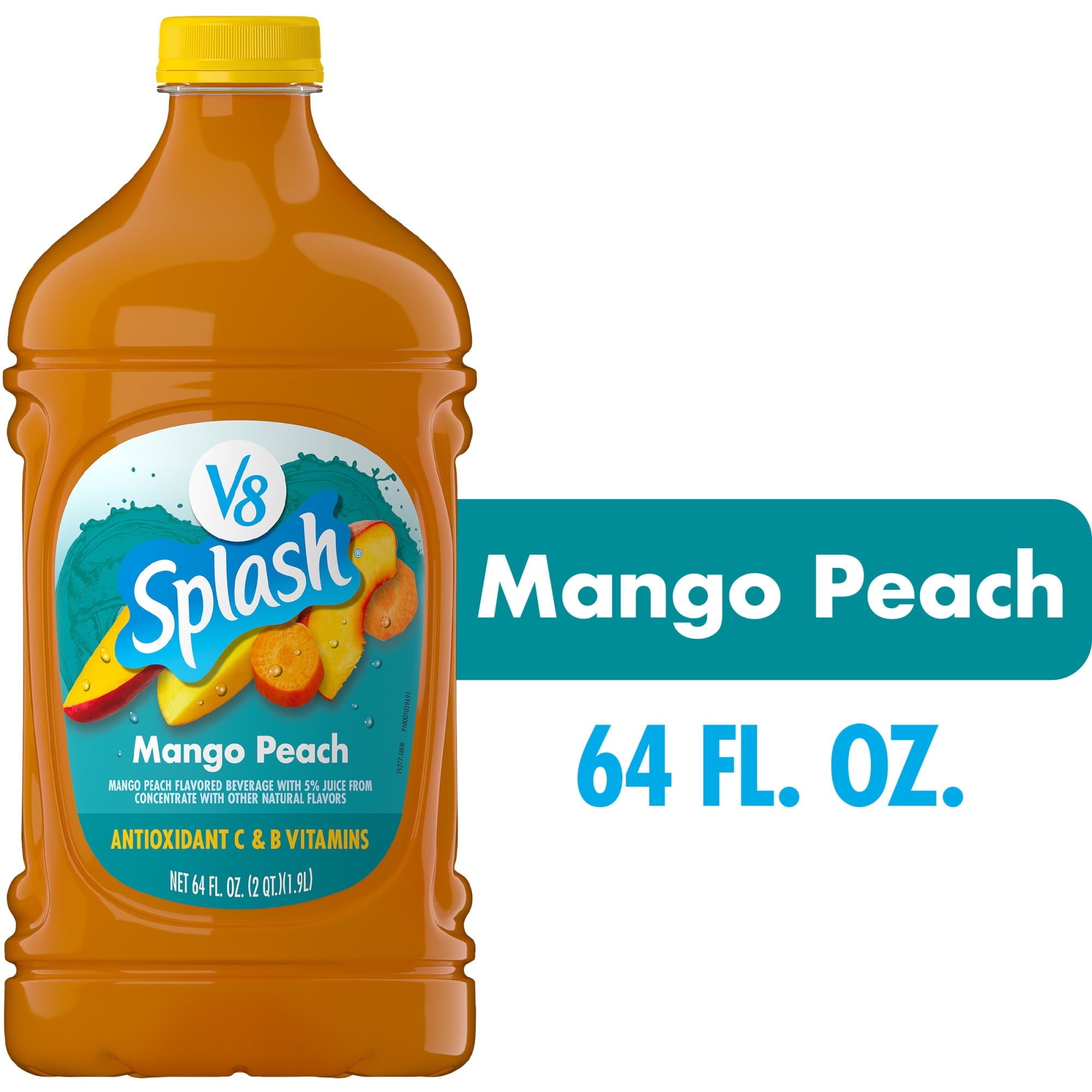 V8 Splash Mango Peach Flavored Beverage, 64 fl oz Bottle