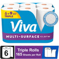 Viva Multi-Surface Cloth Paper Towels, 6 Triple Rolls, 165 Sheets per Roll