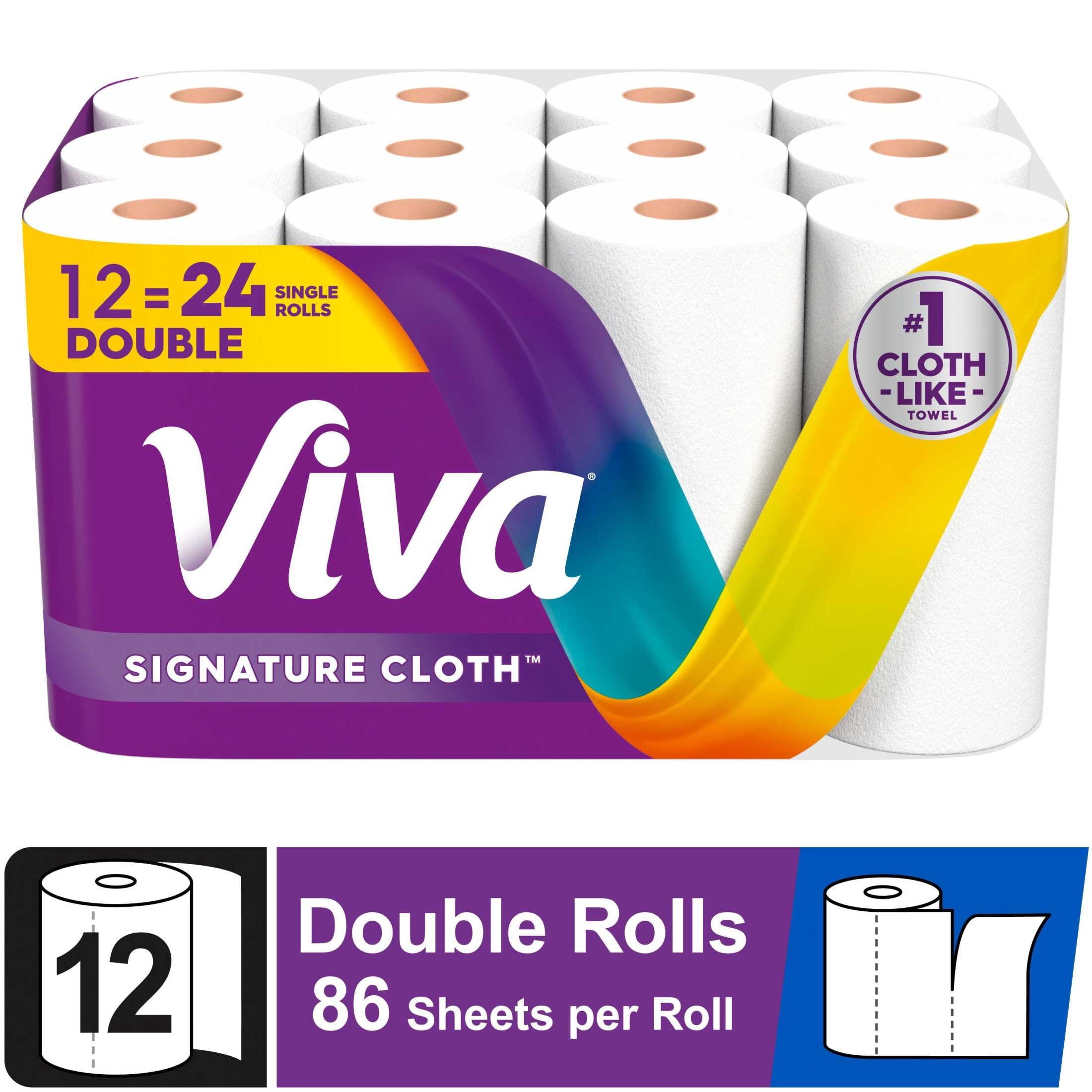 Viva Signature Cloth Paper Towels, 6 Double Rolls, 86 Sheets per Roll