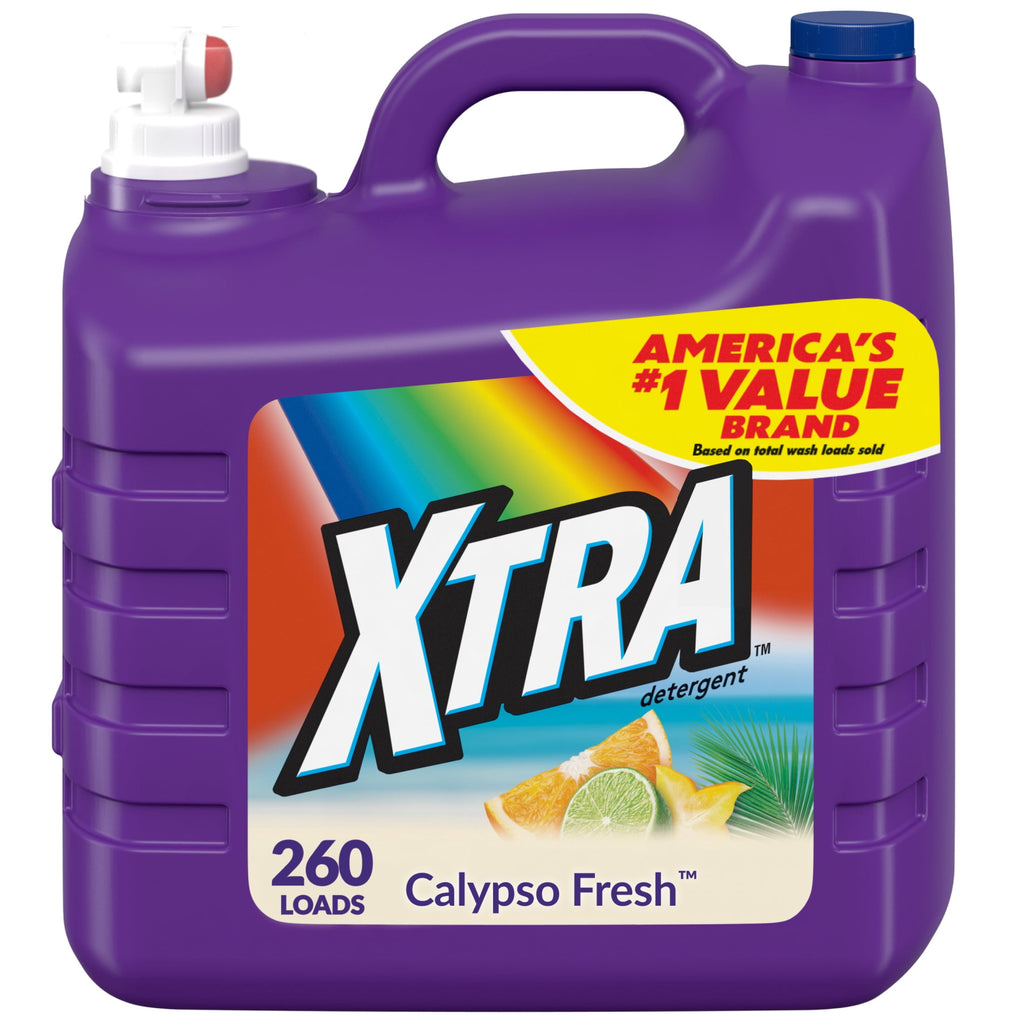 Xtra Liquid Laundry Detergent Soap, Calypso Fresh Scent, 312 fl oz, 260 Loads