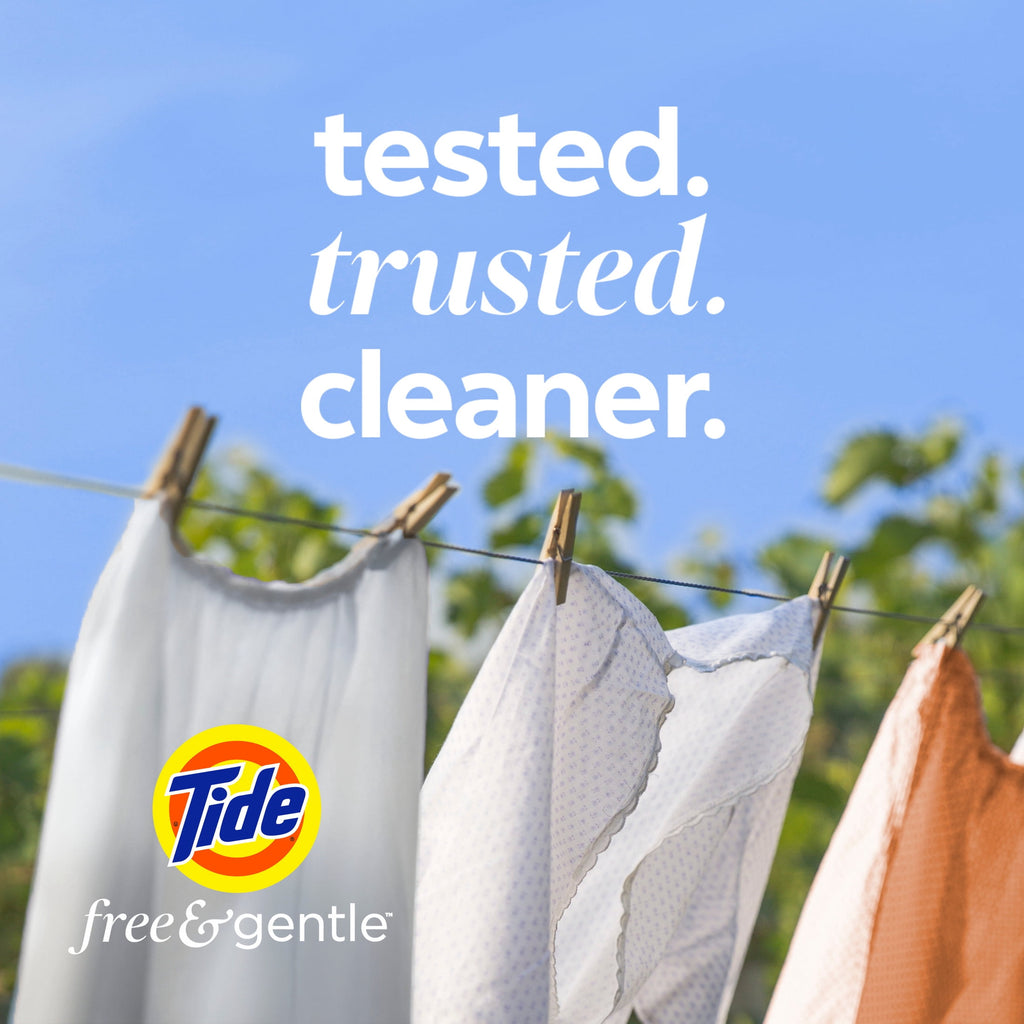 Tide PODS Free & Gentle laundry detergent, 102 ct, Trusted, gentle laundry detergent pods, 100% free of irritating residues: no added dyes and perfumes