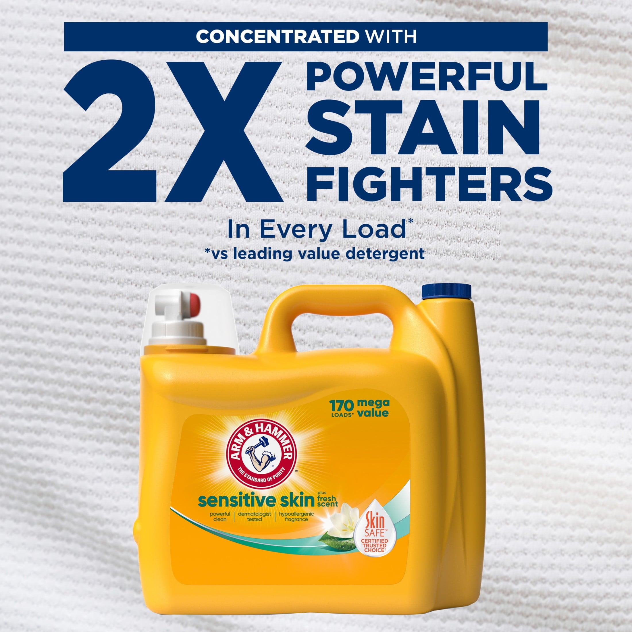 ARM & HAMMER Sensitive Skin Plus Fresh Scent, 170 Loads Liquid Laundry Detergent, 170 fl oz