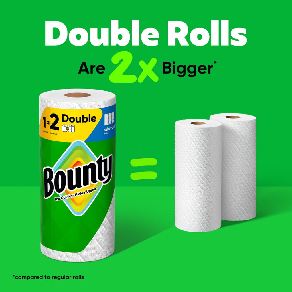 Bounty Paper Towels Select-A-Size Print, 6 Double Rolls, 82 Sheets Per Roll