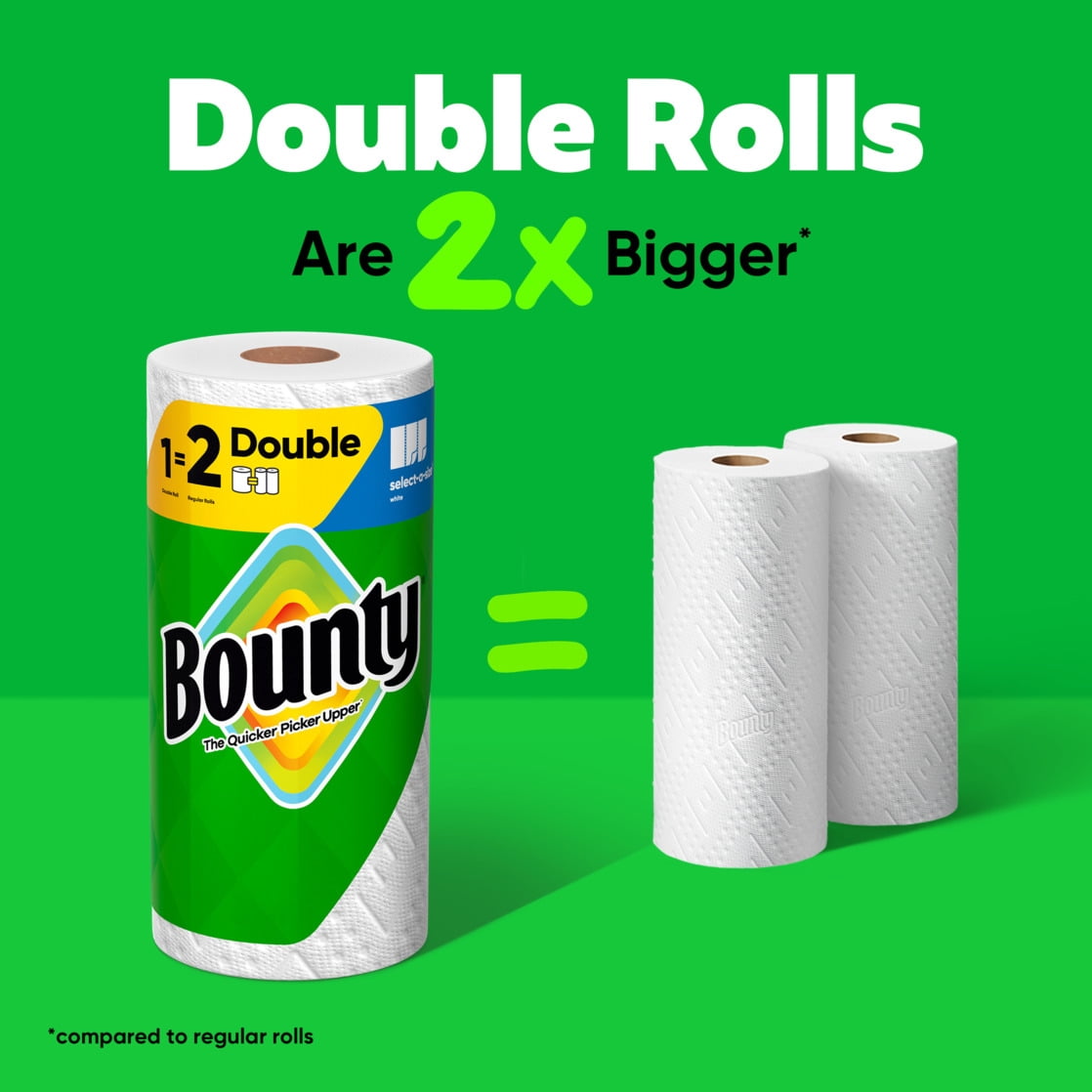 Bounty Paper Towels Select-A-Size Print, 6 Double Rolls, 82 Sheets Per Roll