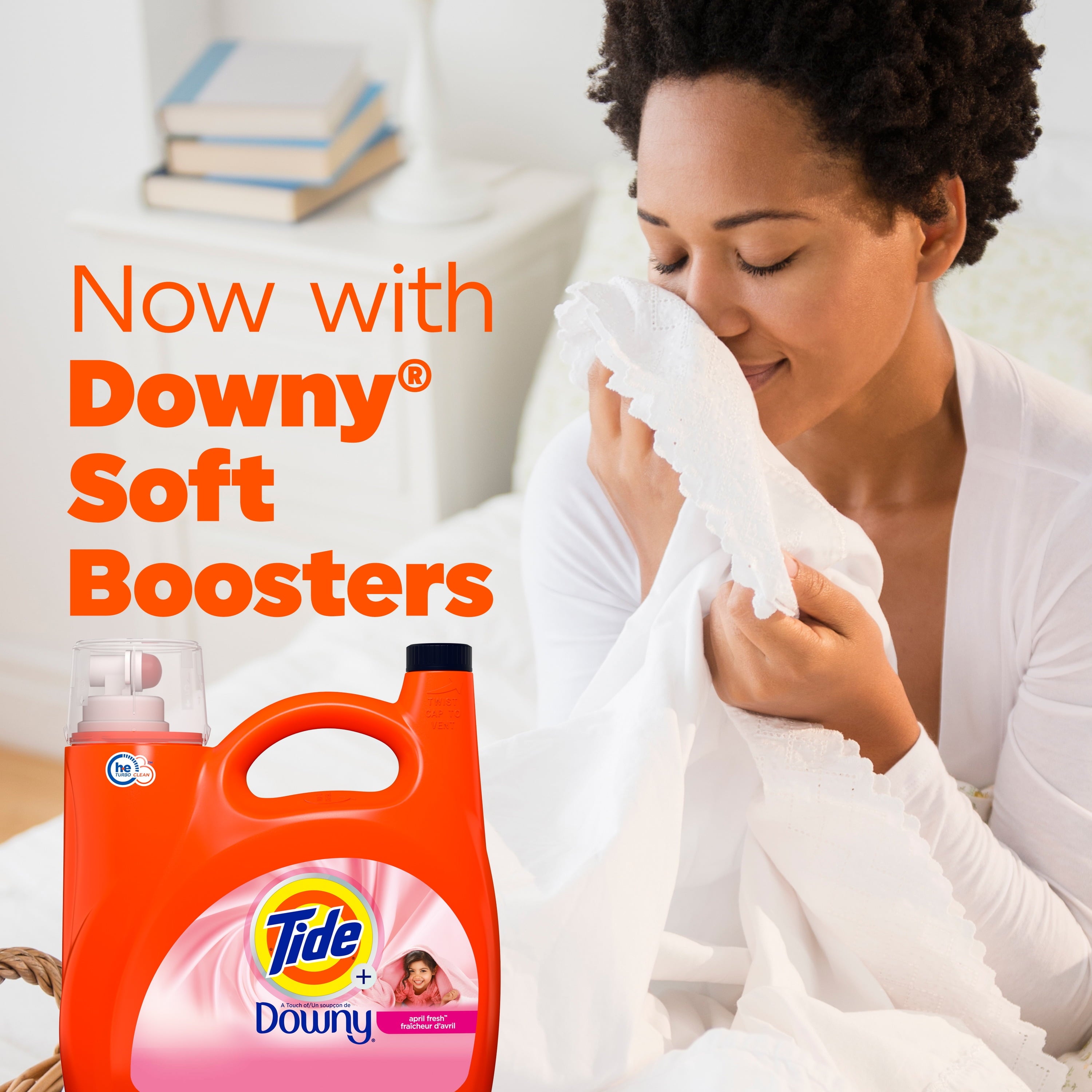Tide Plus a Touch of Downy Liquid Laundry Detergent, April Fresh Scent, 94 Loads, 132 fl oz