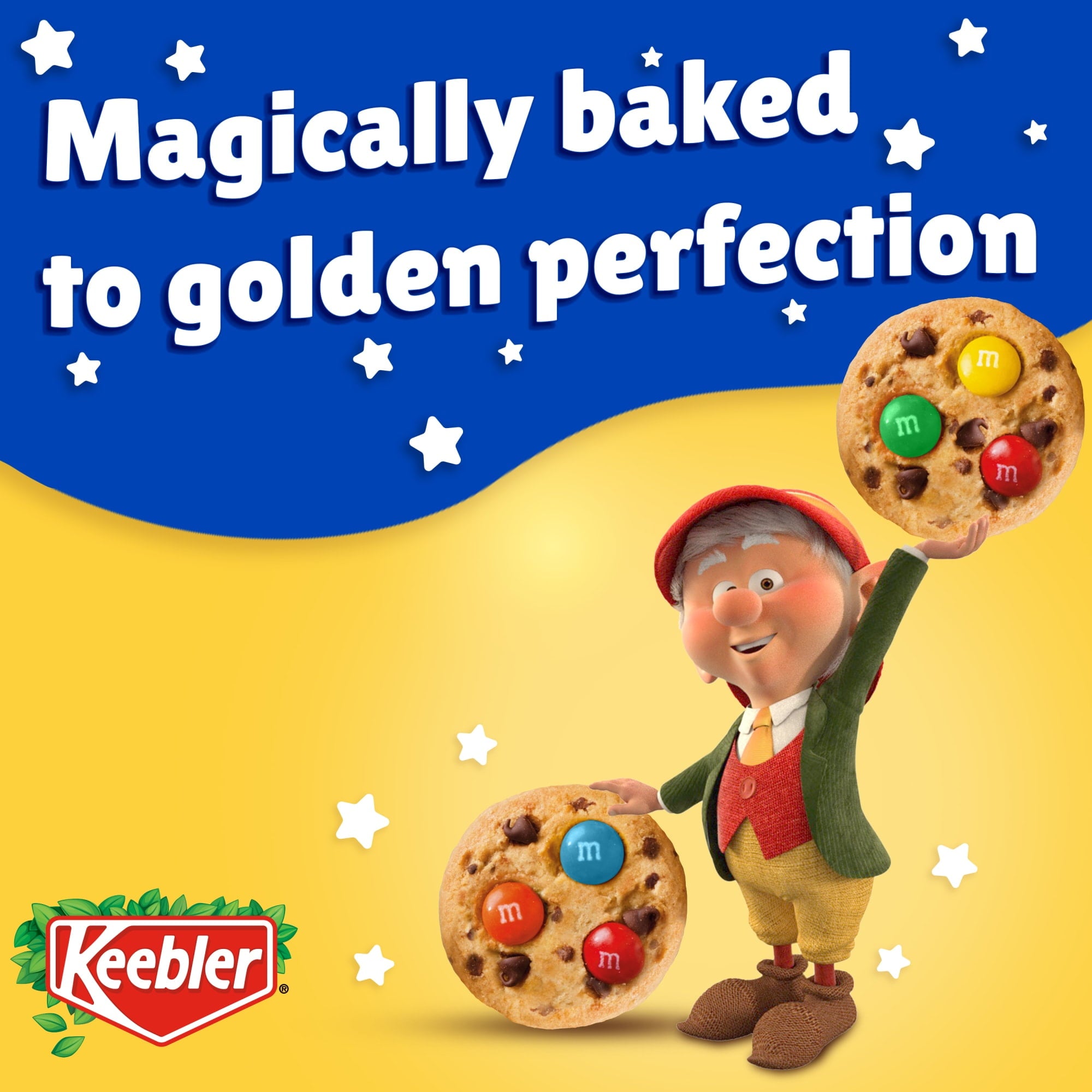 Keebler Chips Deluxe Minis Made with M&M’s, Chocolate Chip Cookies, 1 oz Pouches, 10 Count