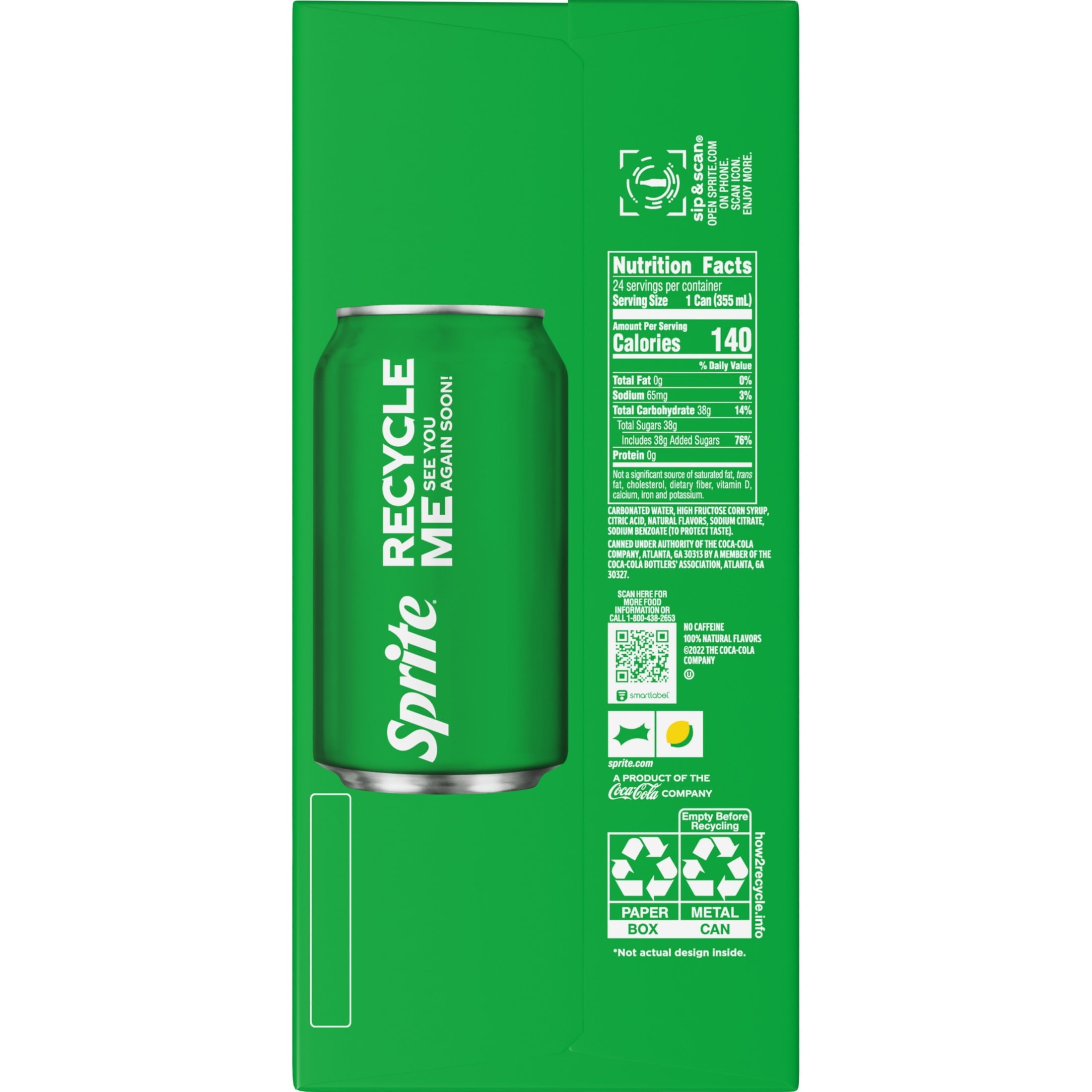 Sprite Lemon-Lime Caffeine Free Soda Pop Fridge Pack Cans, 12 fl oz, 12 Pack