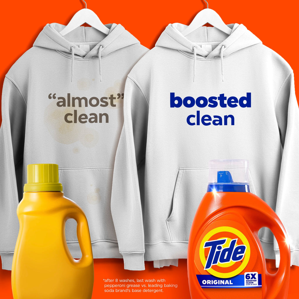 Tide Laundry Detergent Liquid with 6X Boosted Cleaning Power, Original Scent, 125 fl oz, 100 Loads