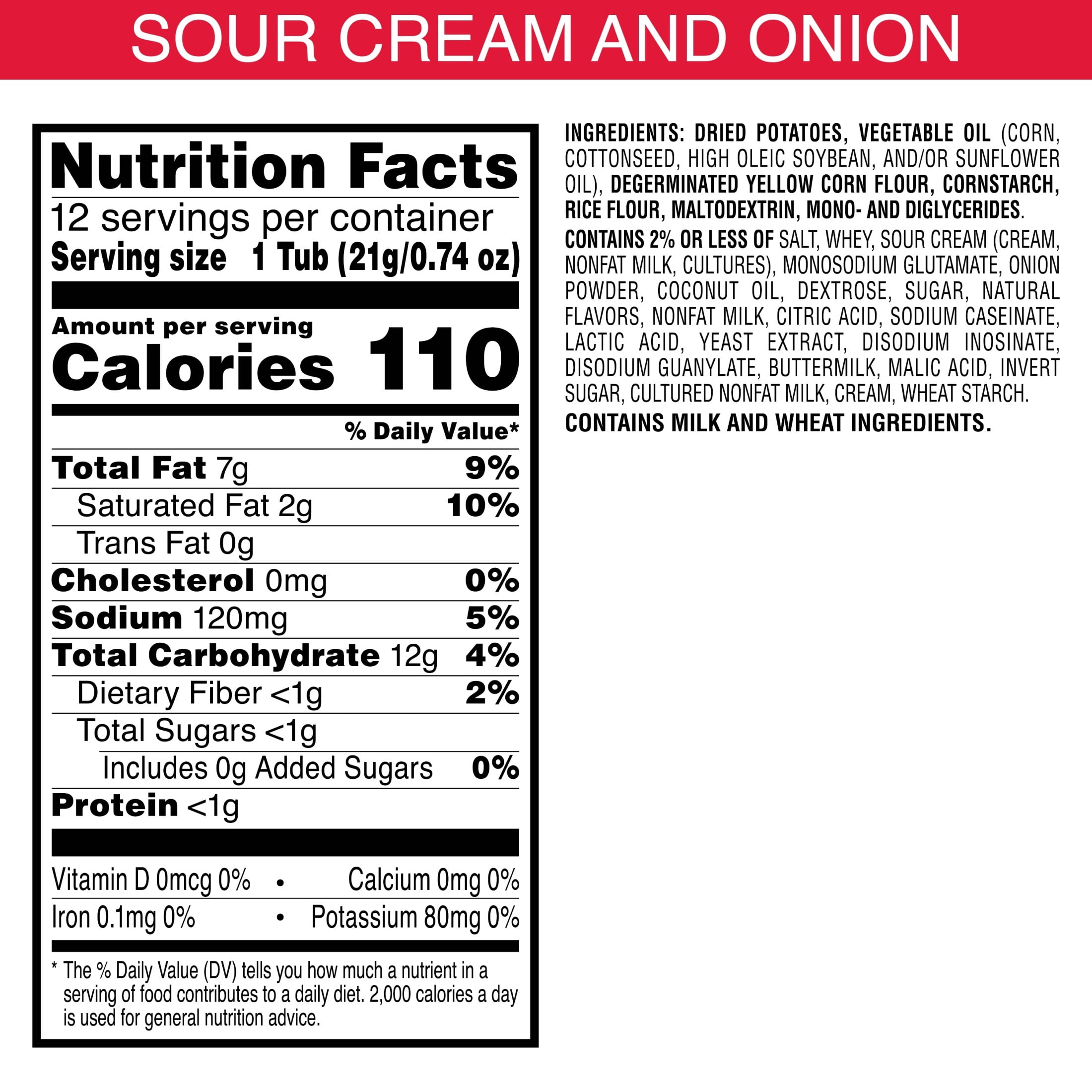 Pringles Potato Crisps Chips, Lunch Snacks, Snack Cups, Sour Cream and Onion, 8.8oz Tray (12 Cups)
