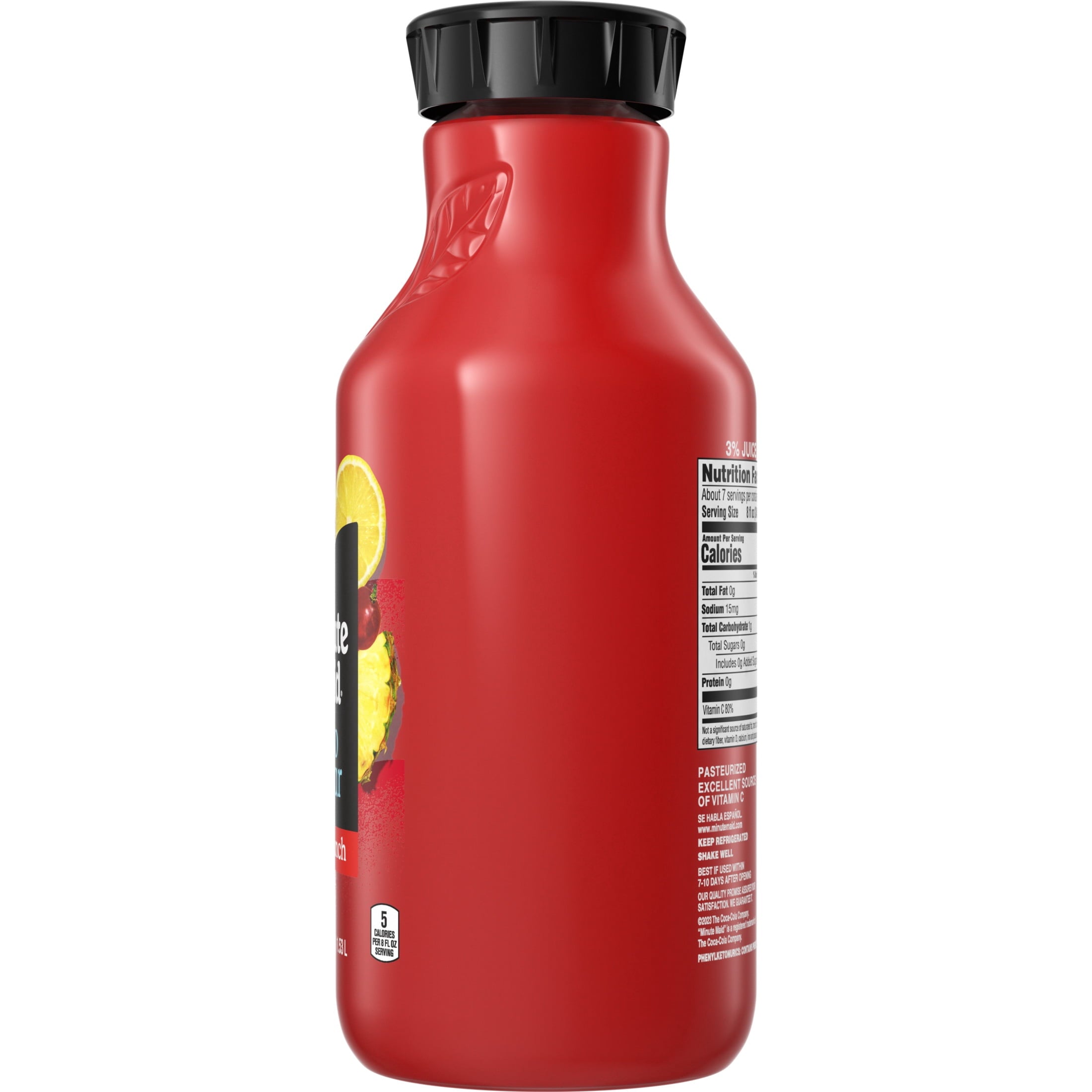 Minute Maid Zero Sugar Fruit Punch Juice Drink Bottle, 52 fl oz