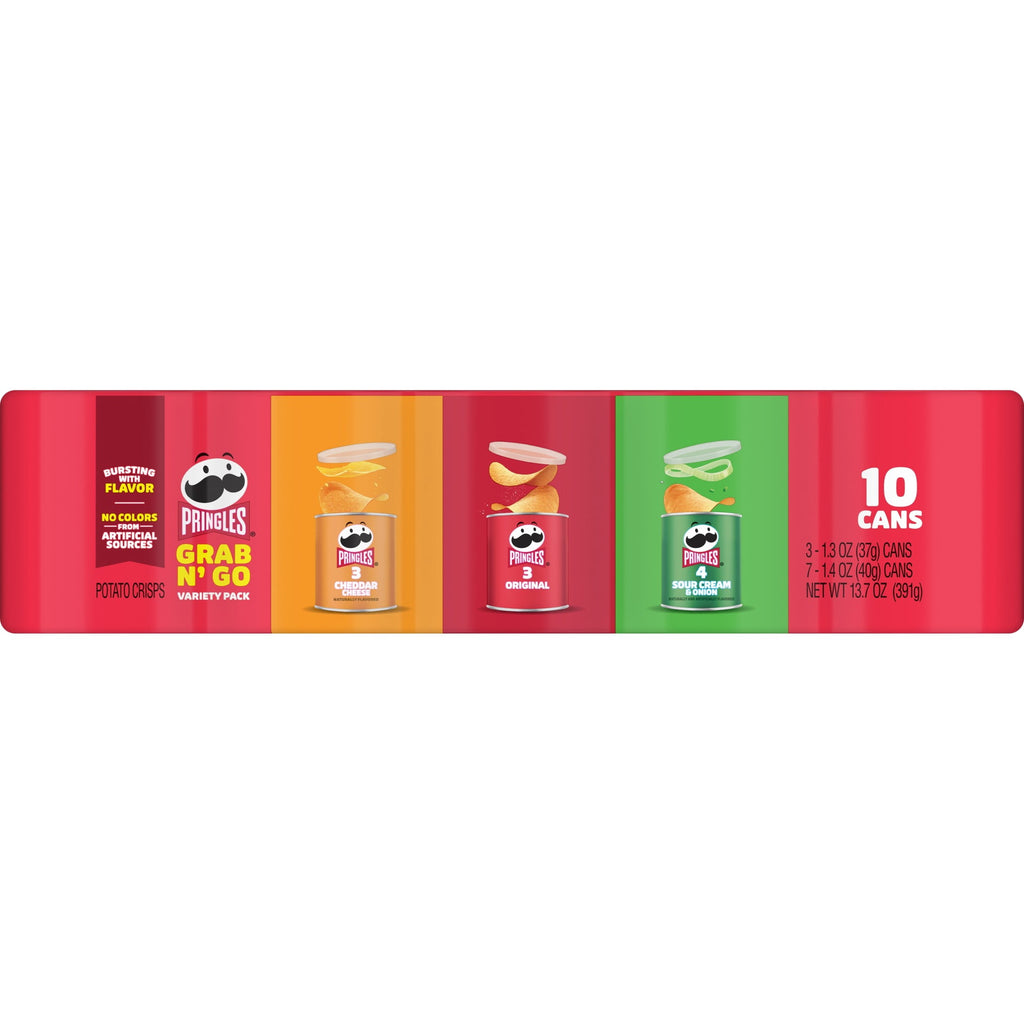 Pringles Potato Crisps Chips, Lunch Snacks, Variety Pack, 13.7oz Pack (10 Cans)