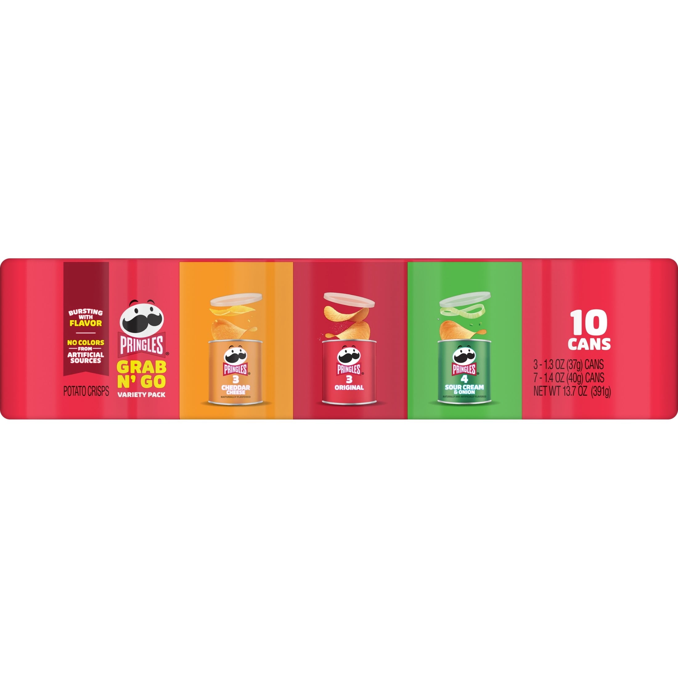 Pringles Potato Crisps Chips, Lunch Snacks, Variety Pack, 13.7oz Pack (10 Cans)