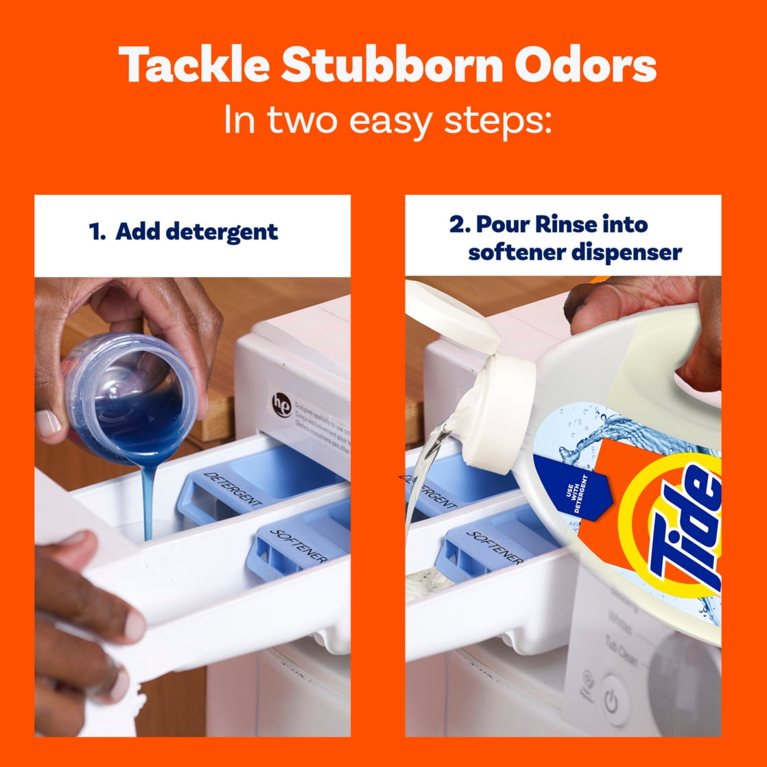 Tide Clean Boost Fabric Softener Rinse, Removes Odors and Residues, Original Scent, 48 fl oz