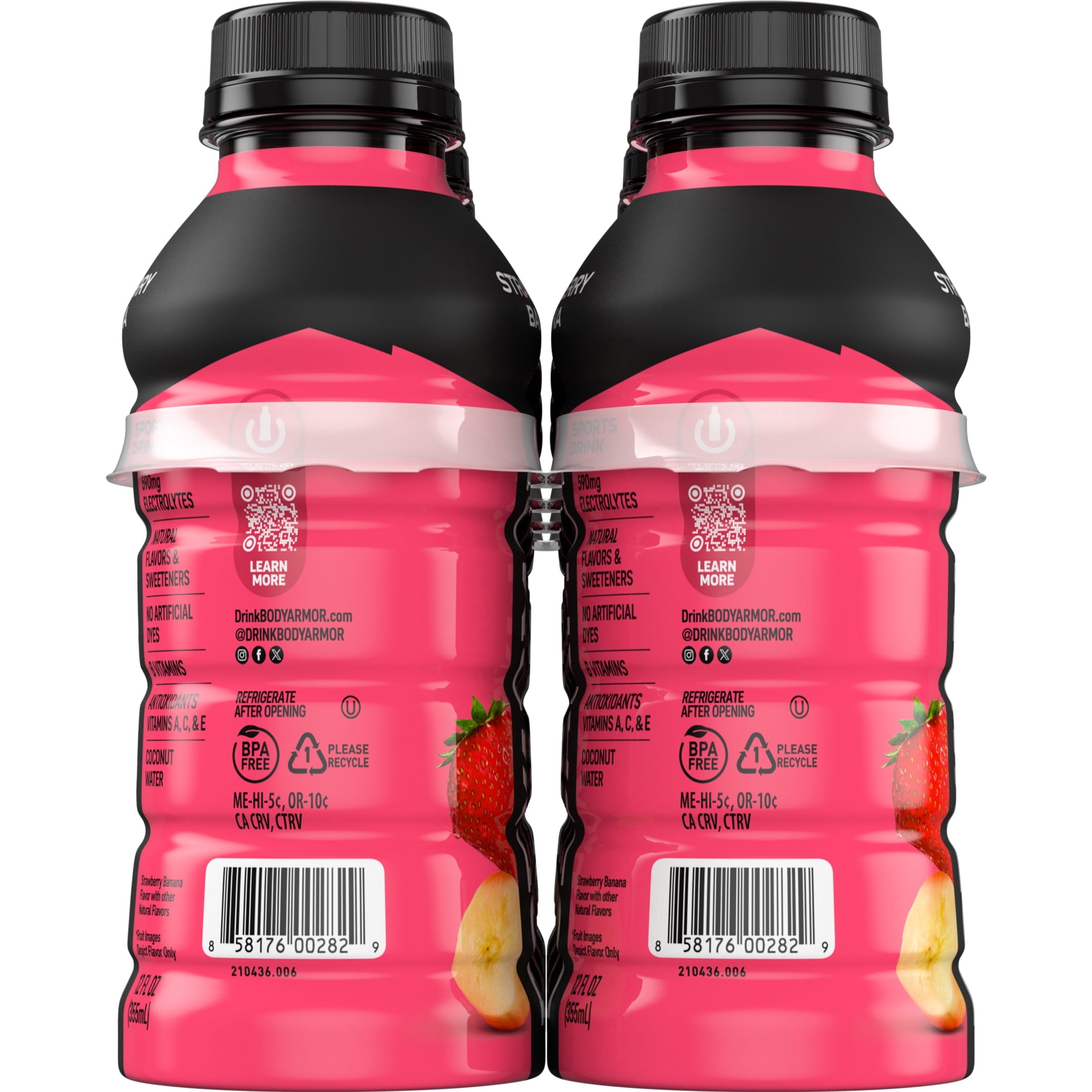 BODYARMOR Strawberry Banana Sports Drink Bottles, 12 fl oz, 8 Pack