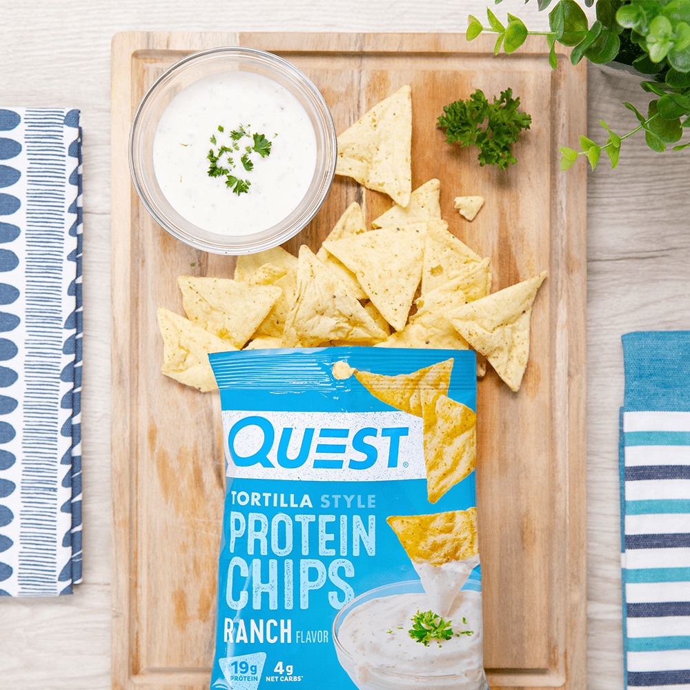(2 pack) Quest Tortilla Style Protein Chips, Ranch, Baked, Gluten Free, 4 Count
