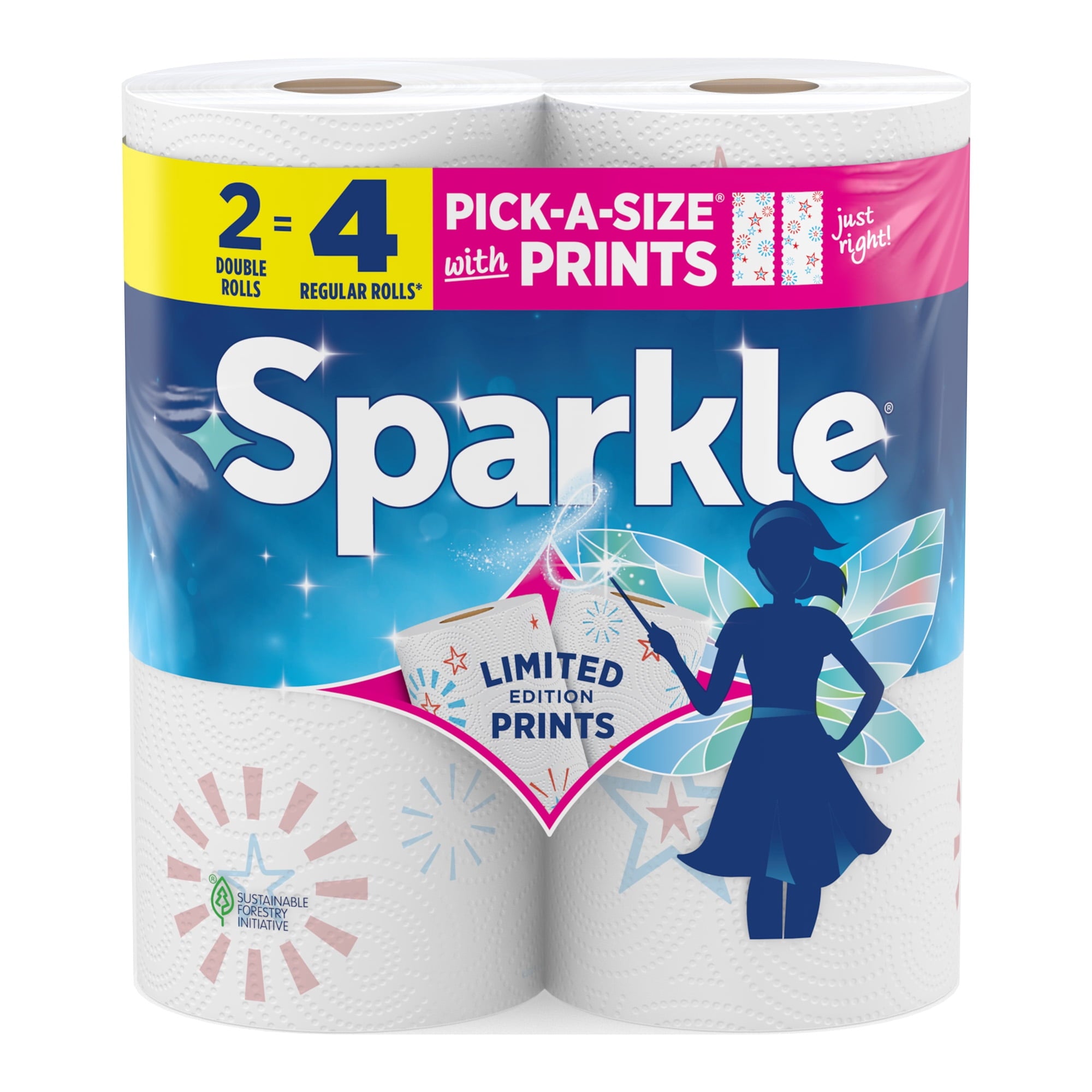 Sparkle Pick-a-Size Paper Towels, Limited Edition Summer Design, 2 Double Roll