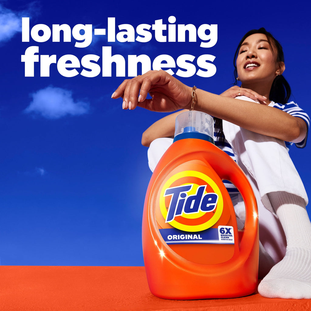 Tide Laundry Detergent Liquid with 6X Boosted Cleaning Power, Original Scent, 125 fl oz, 100 Loads