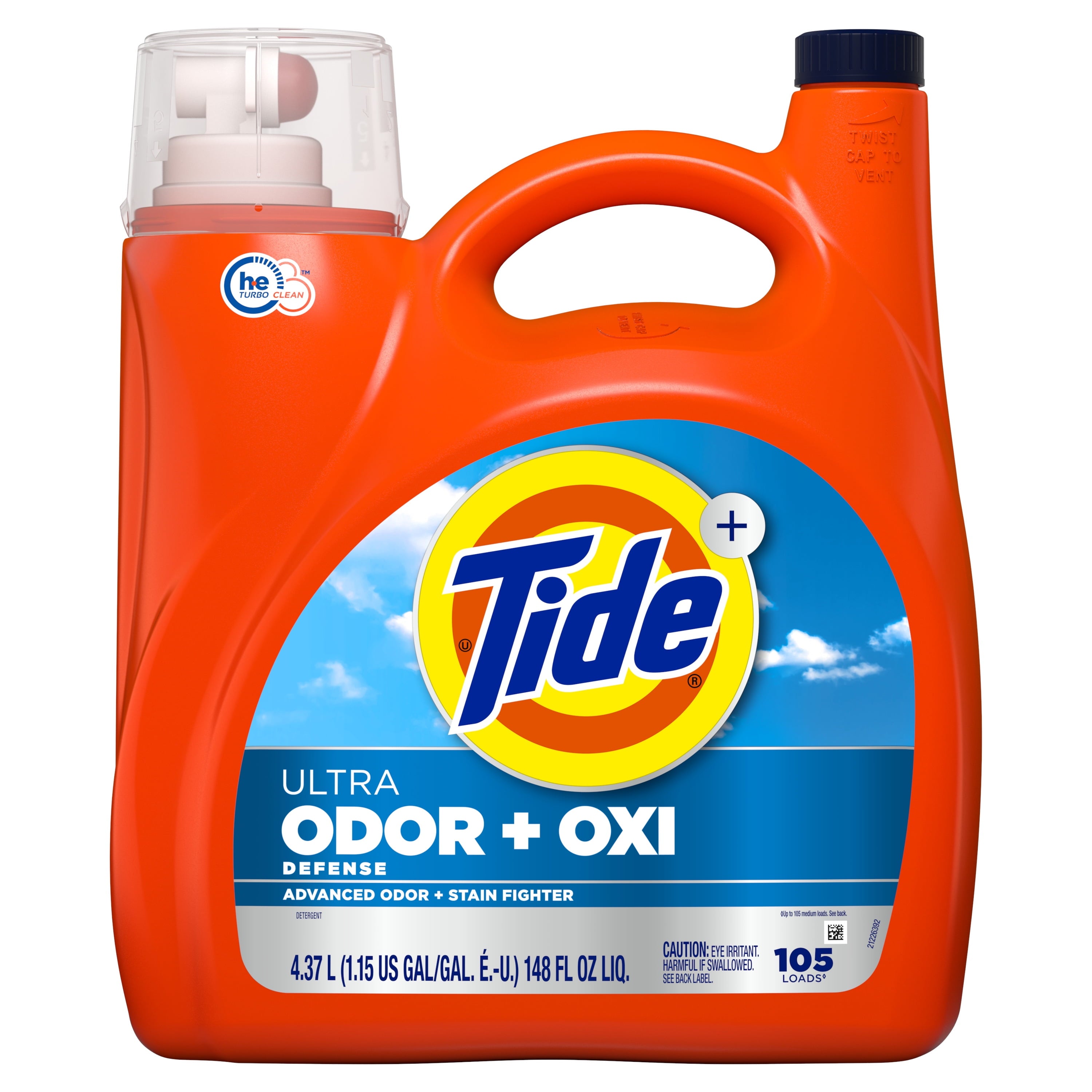 Tide Ultra Odor Defense Plus Oxi Liquid Laundry Detergent, 117 fl oz, 83 Loads