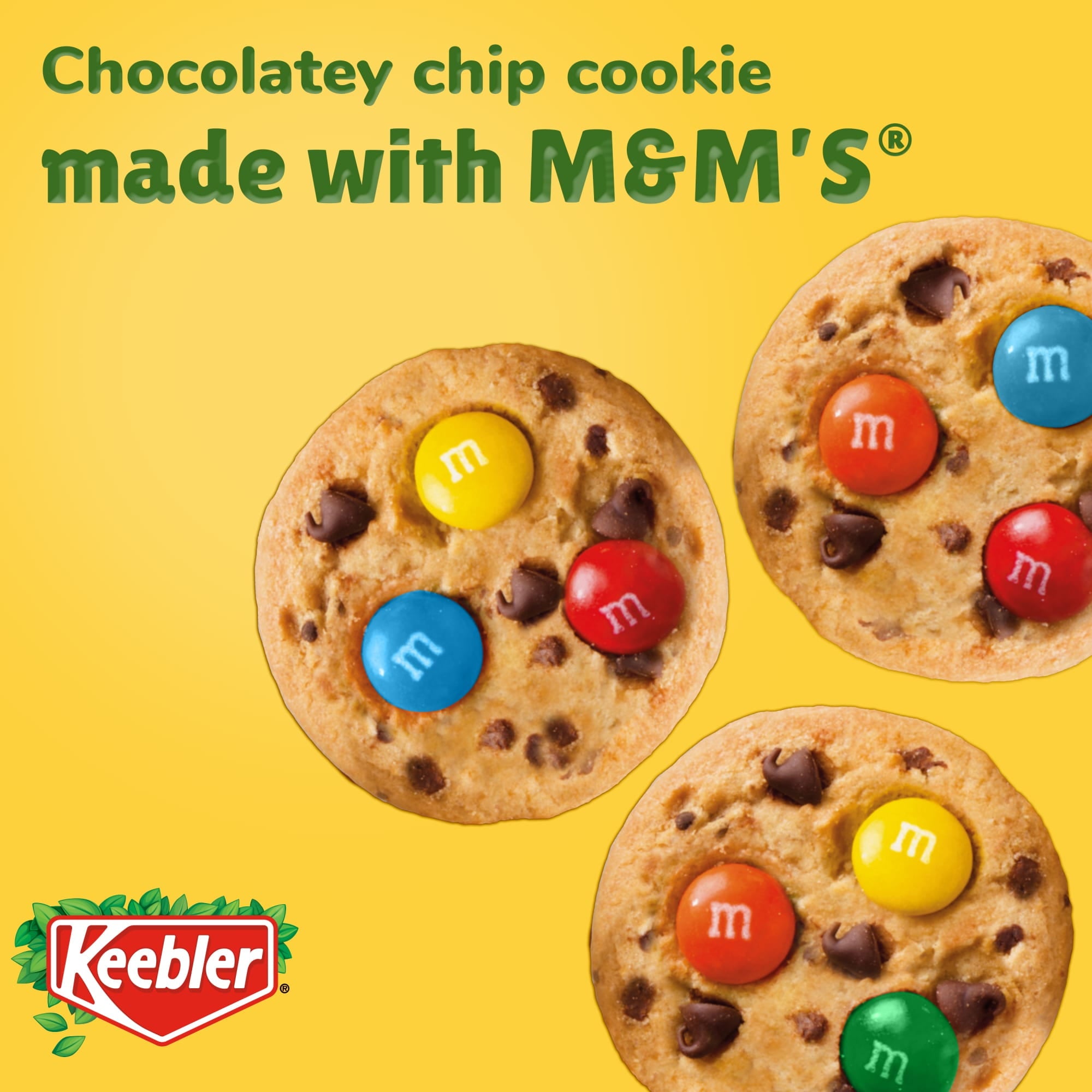 Keebler Chips Deluxe Minis Made with M&M’s, Chocolate Chip Cookies, 1 oz Pouches, 10 Count