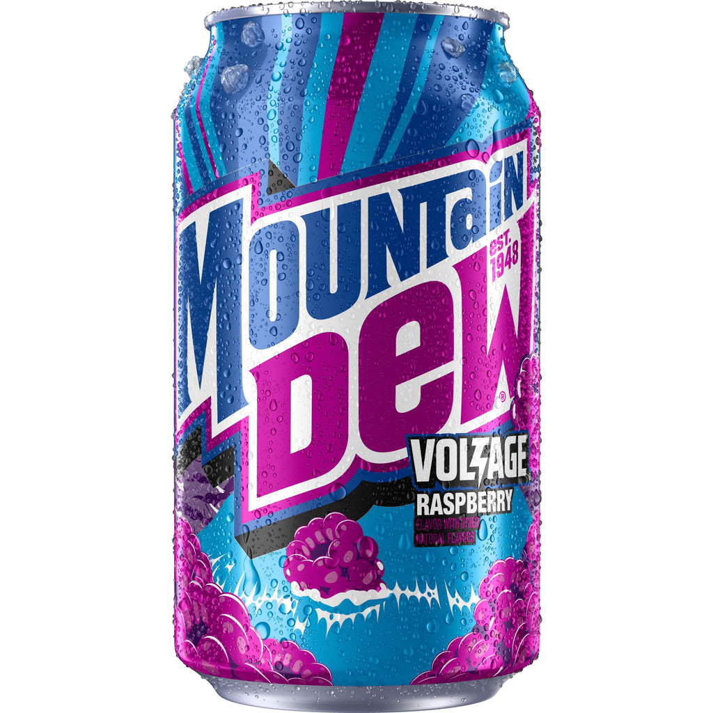 Mountain Dew Voltage Raspberry Citrus Flavor and Ginseng Soda, 12 fl oz, 12 Count