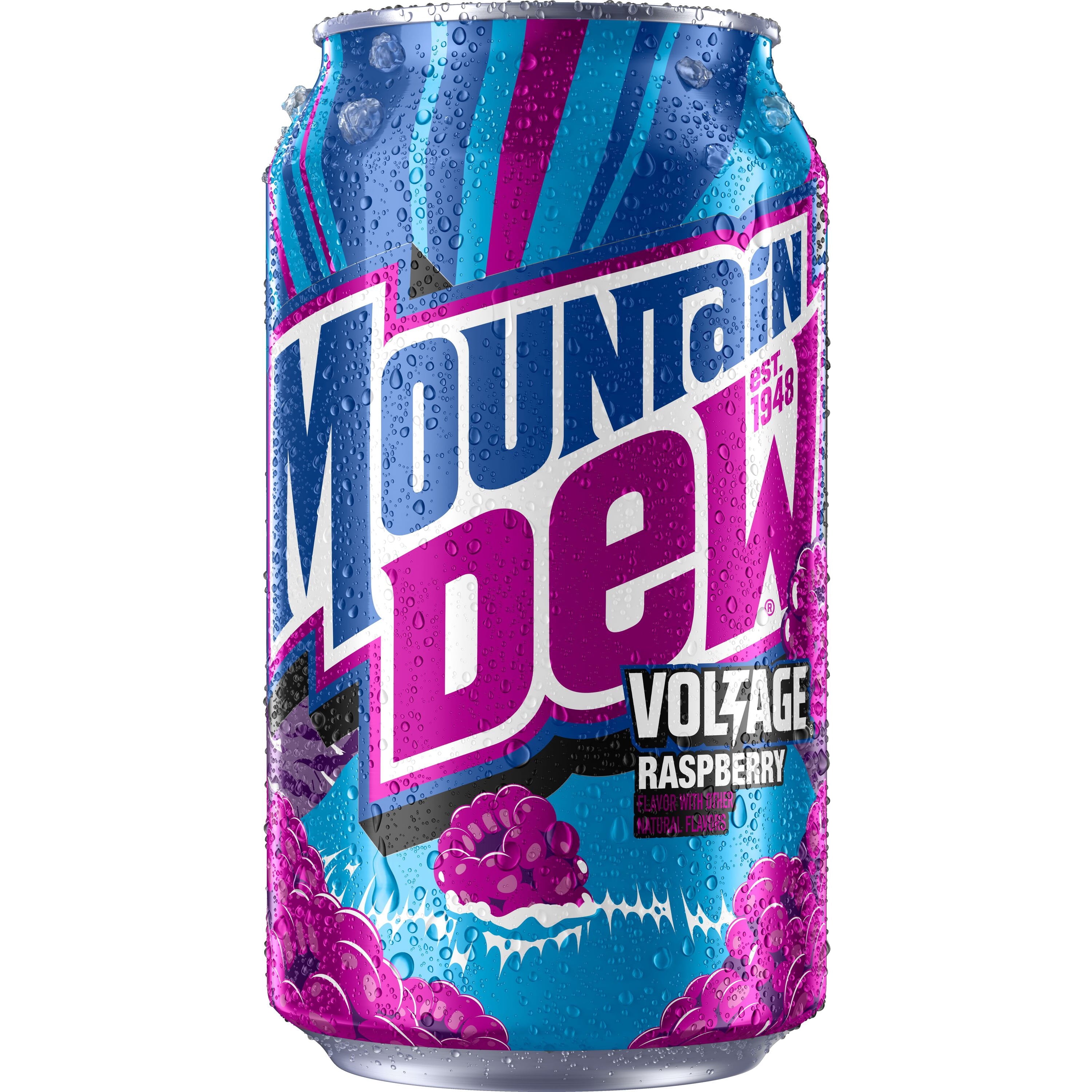Mountain Dew Voltage Raspberry Citrus Flavor and Ginseng Soda, 12 fl oz, 12 Count