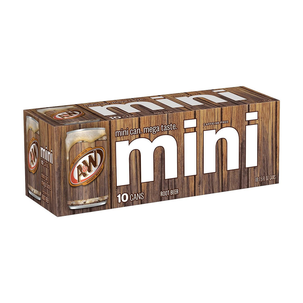 A&W Root Beer Soda Pop, 7.5 fl oz, 10 Pack Cans