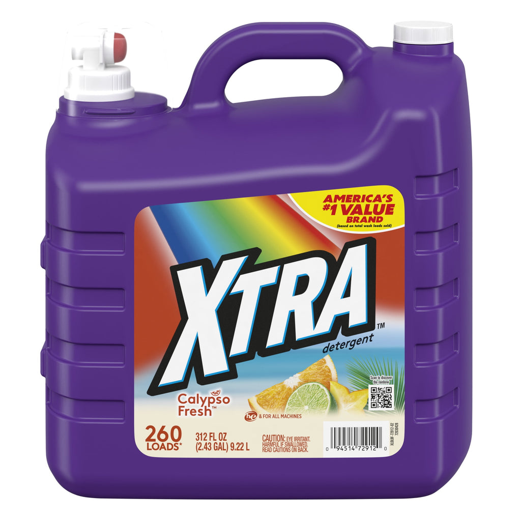 Xtra Liquid Laundry Detergent Soap, Calypso Fresh Scent, 312 fl oz, 260 Loads
