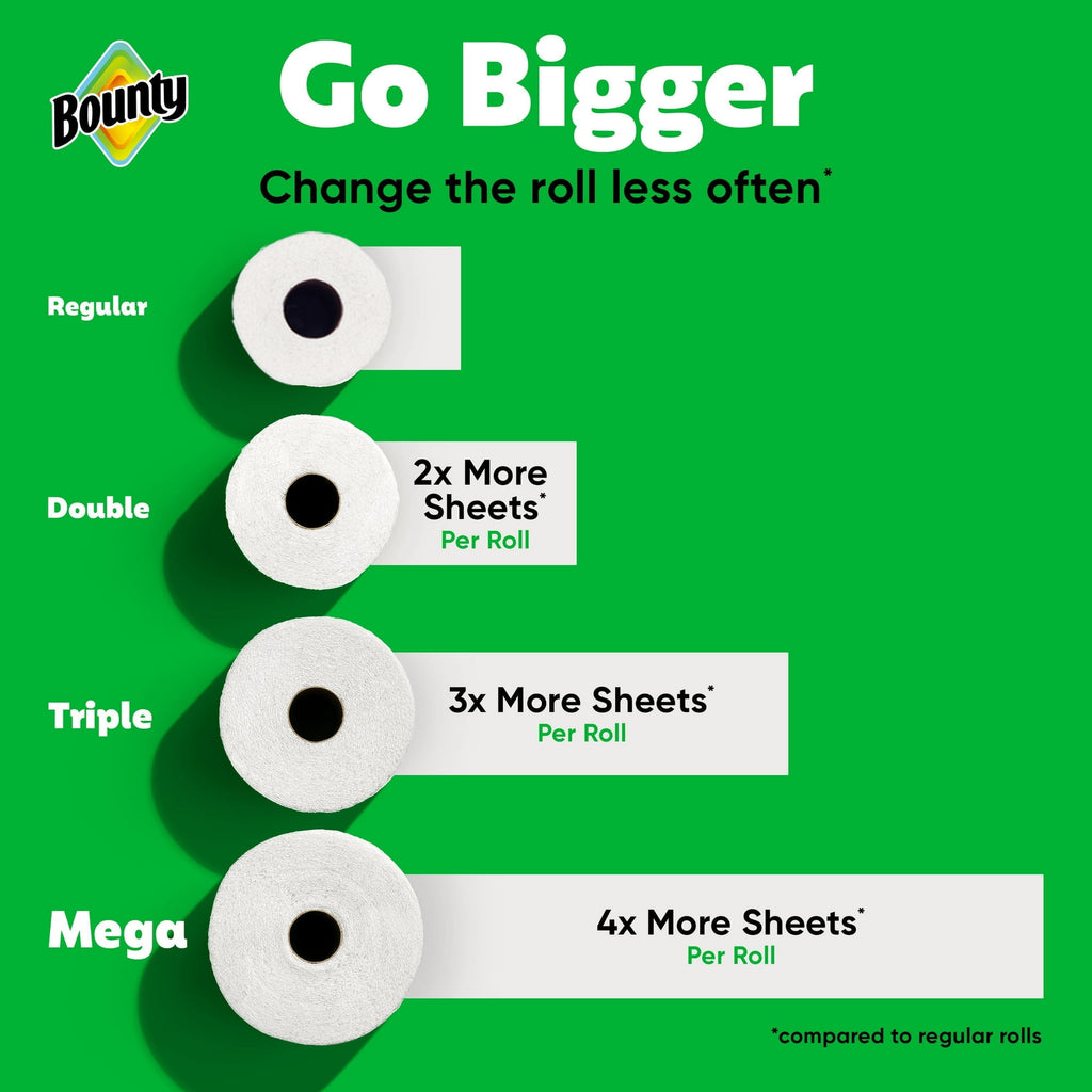 ( 2 Pack ) Bounty Paper Towels Full Sheet White, 6 Triple Rolls, 75 Sheets per Roll