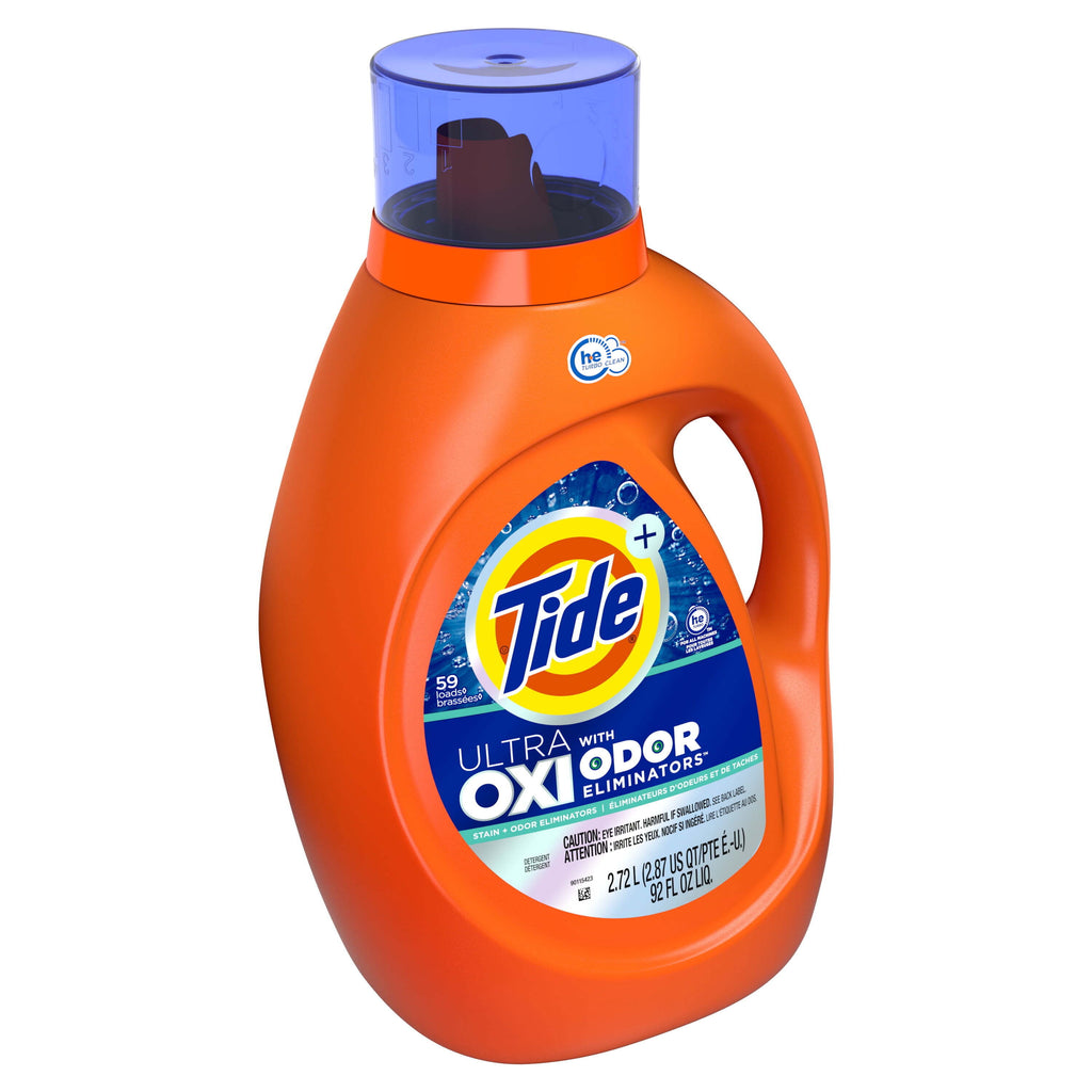 Tide Ultra Oxi with Odor Eliminators Liquid Laundry Detergent, 64 Loads, 92 fl oz