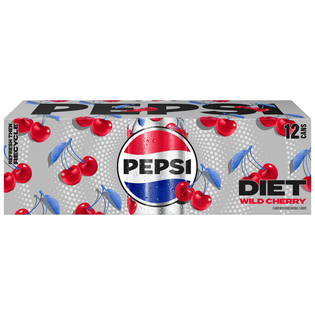 Diet Pepsi Cola Wild Cherry Soda Pop, 12 fl oz, 12 Pack Cans