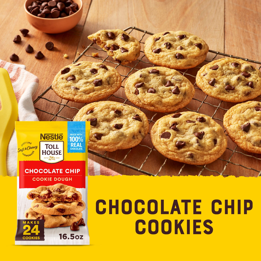 Nestle Toll House Chocolate Chip Cookie Dough, Makes 24 Cookies, 16.5 oz