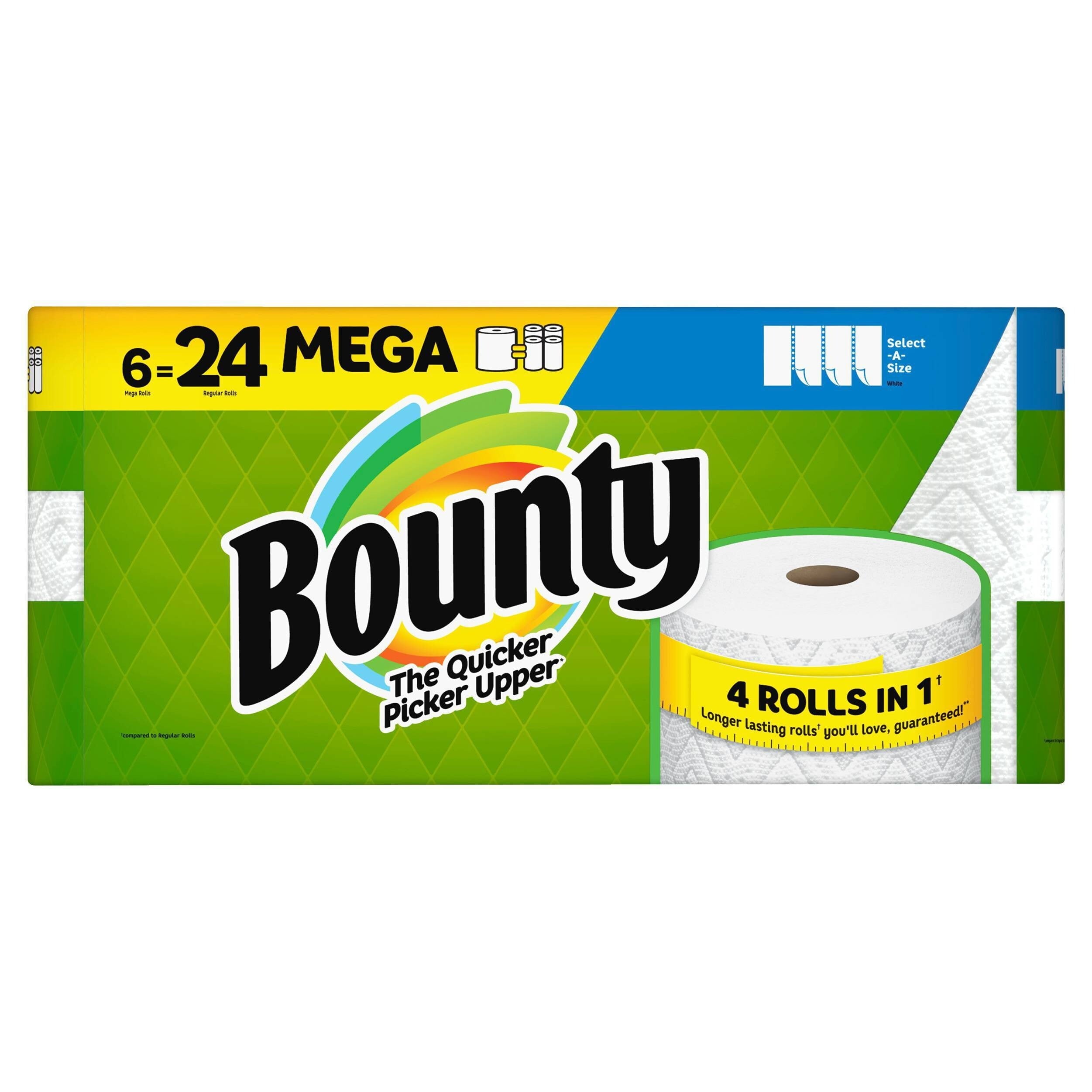 Bounty Paper Towels Select-A-Size, 6 Mega Rolls