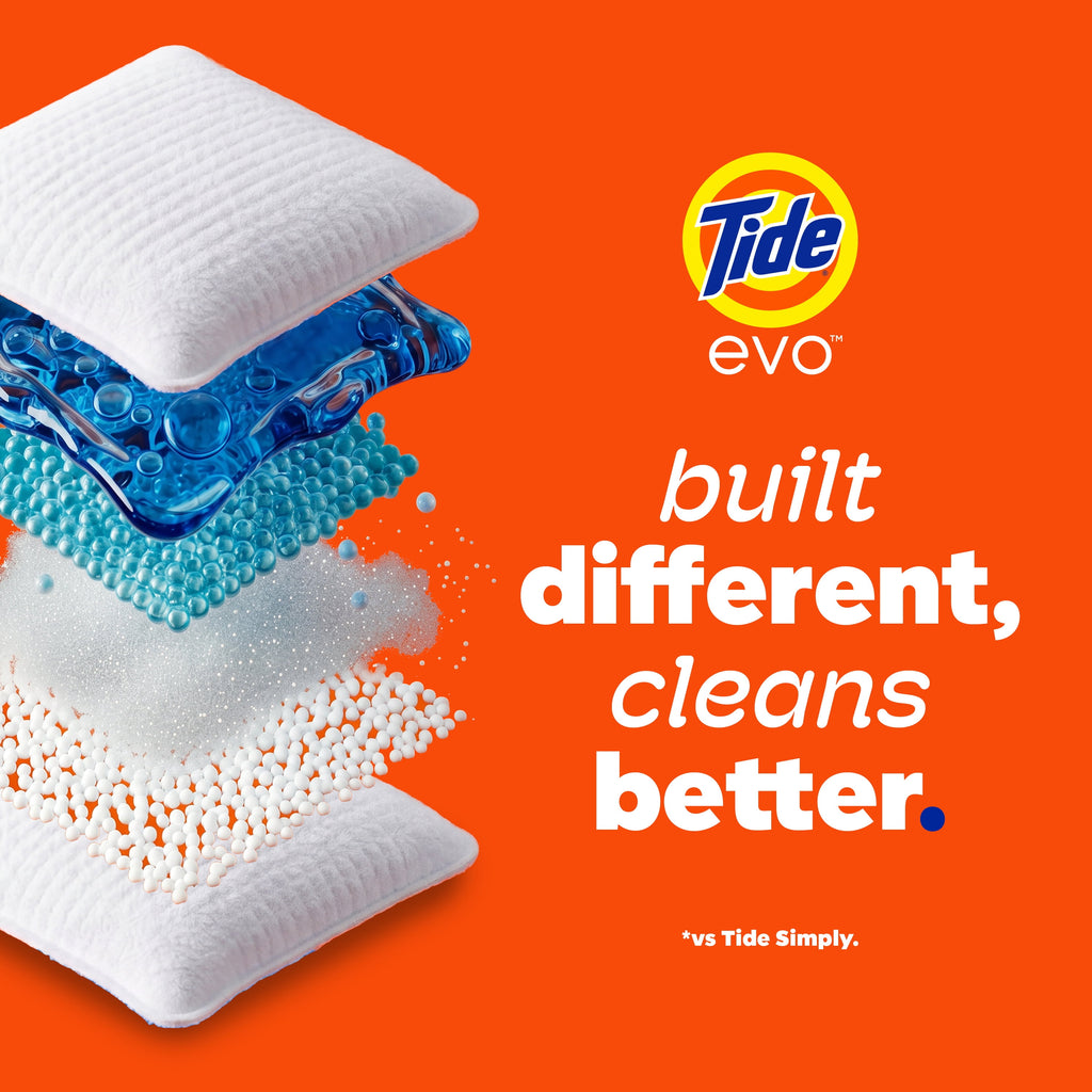 Tide evo Laundry Detergent Tiles, 100% Concentrated, Original Tide Scent, 16 Count