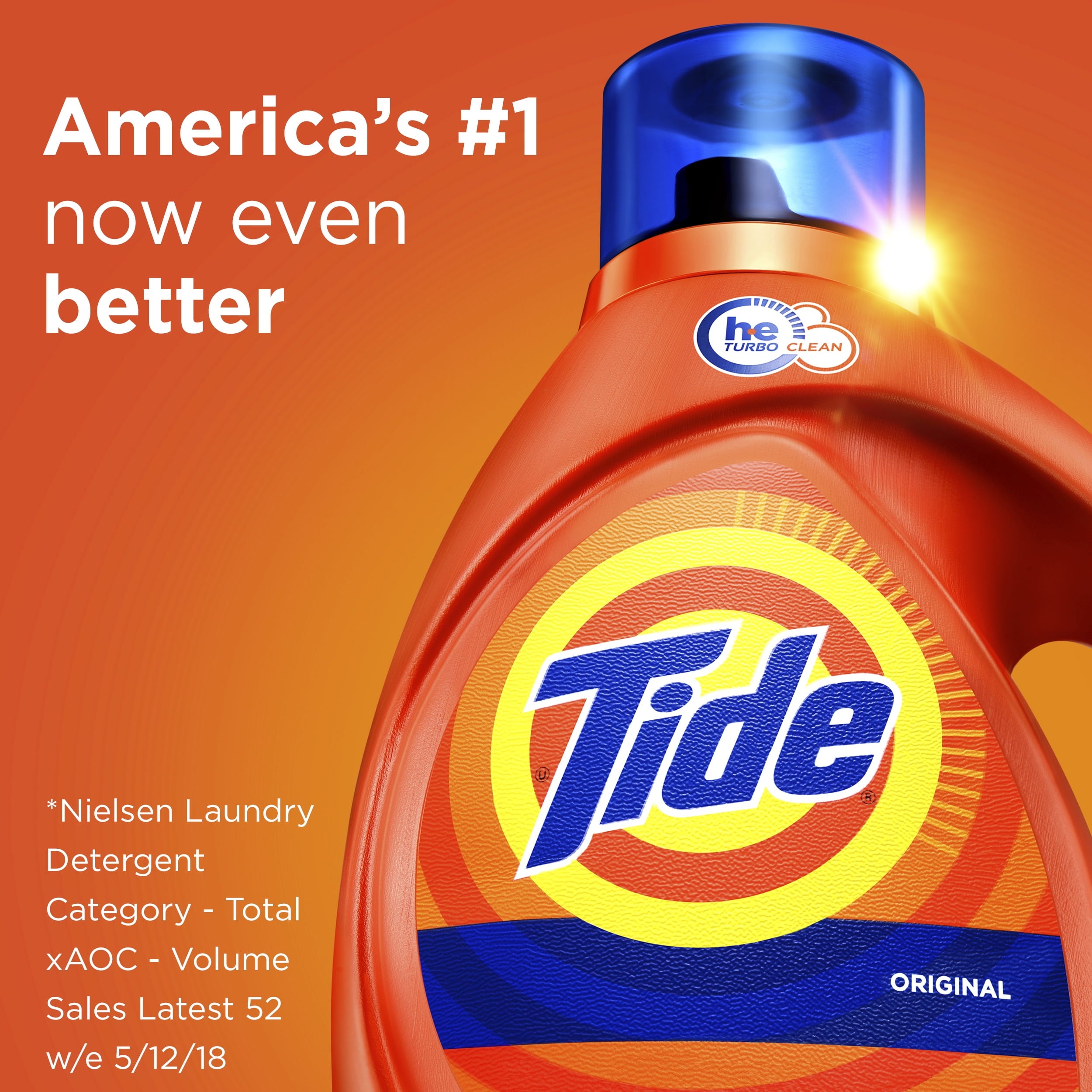 Tide HE Laundry Detergent, Original Scent, Liquid, 100 oz Bottle