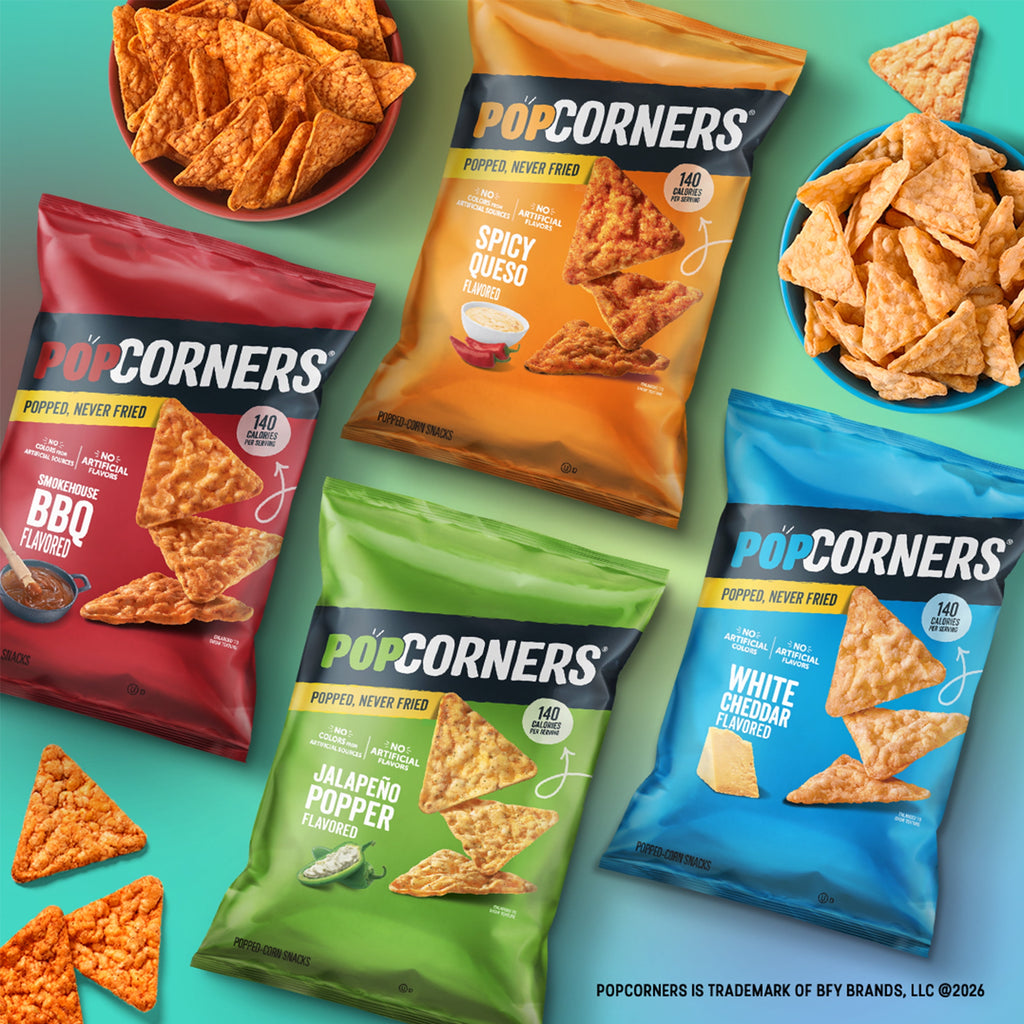 PopCorners Popped Corn Snack Chips, 3 Flavor Variety Pack, 15 Count Multipack
