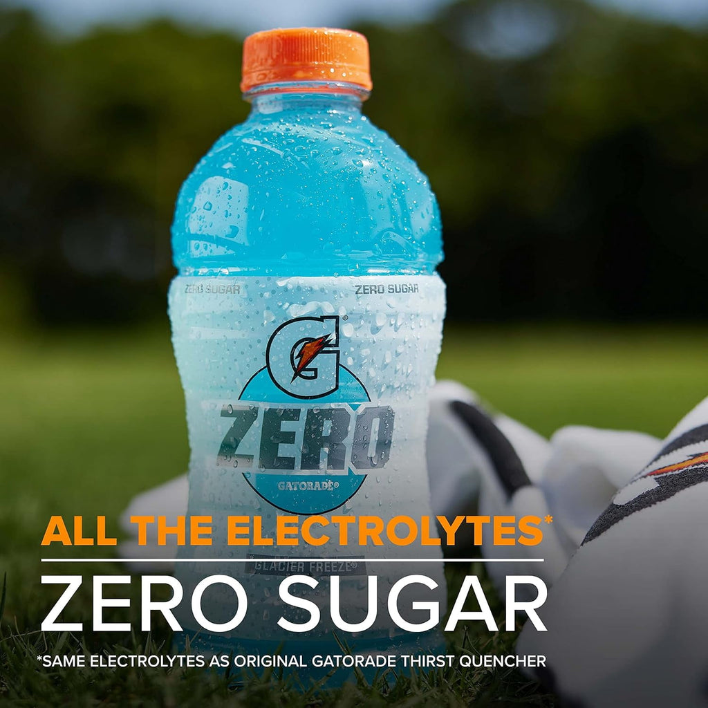 Gatorade Zero Sugar Thirst Quencher Glacier Cherry Sports Drinks, 20 fl oz, 8 Count Bottles