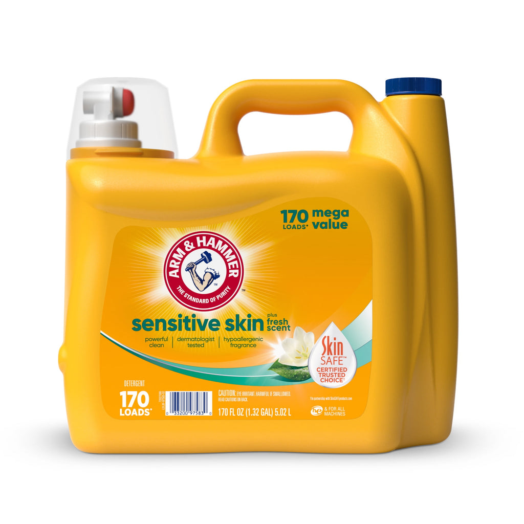 ARM & HAMMER Sensitive Skin Plus Fresh Scent, 170 Loads Liquid Laundry Detergent, 170 fl oz
