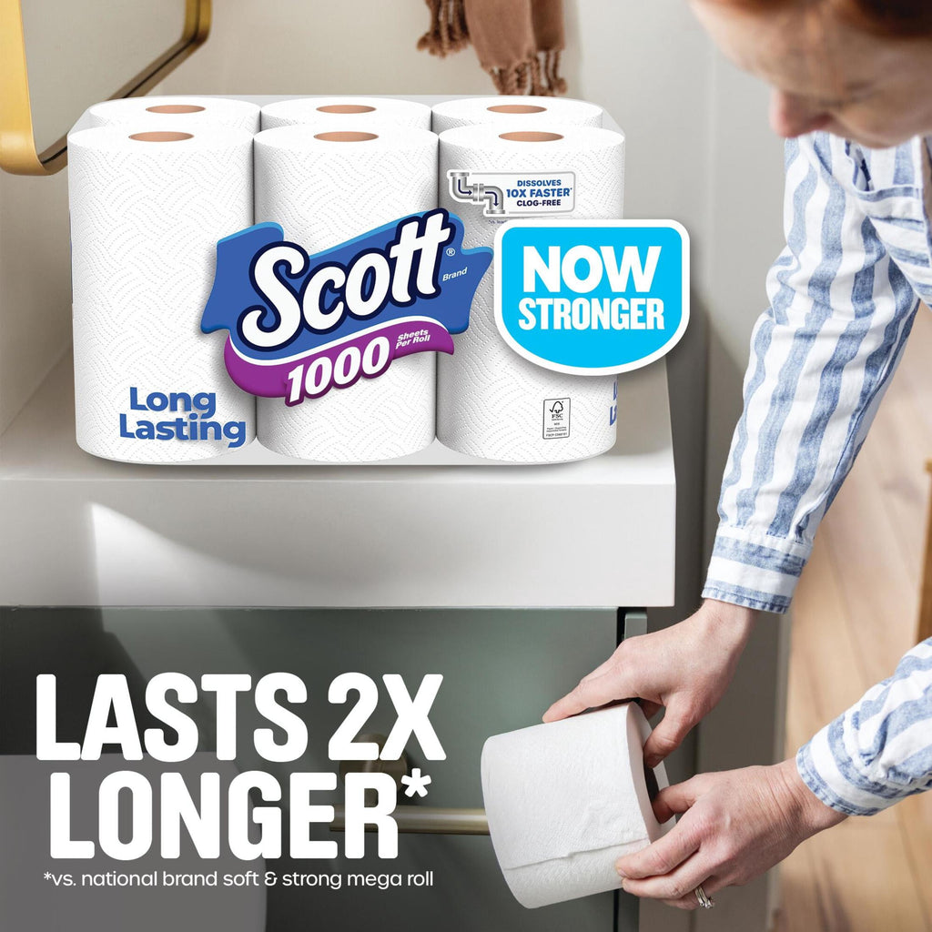 Scott 1000 Toilet Paper, 20 Rolls, 1000 Sheets Per Roll