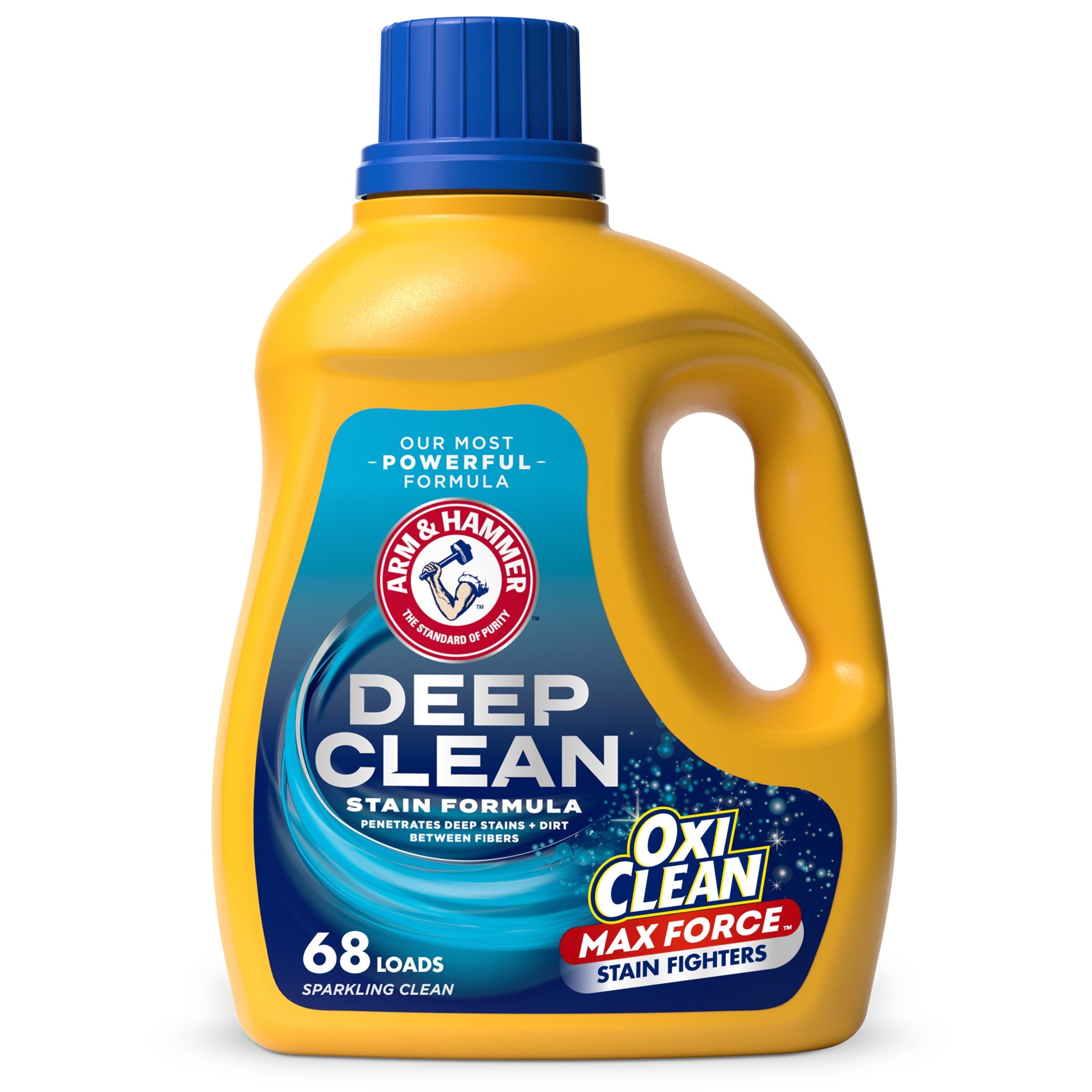ARM & HAMMER Deep Clean OxiClean Max Force Laundry Detergent, Sparkling Clean, 102 fl oz, 68 Loads