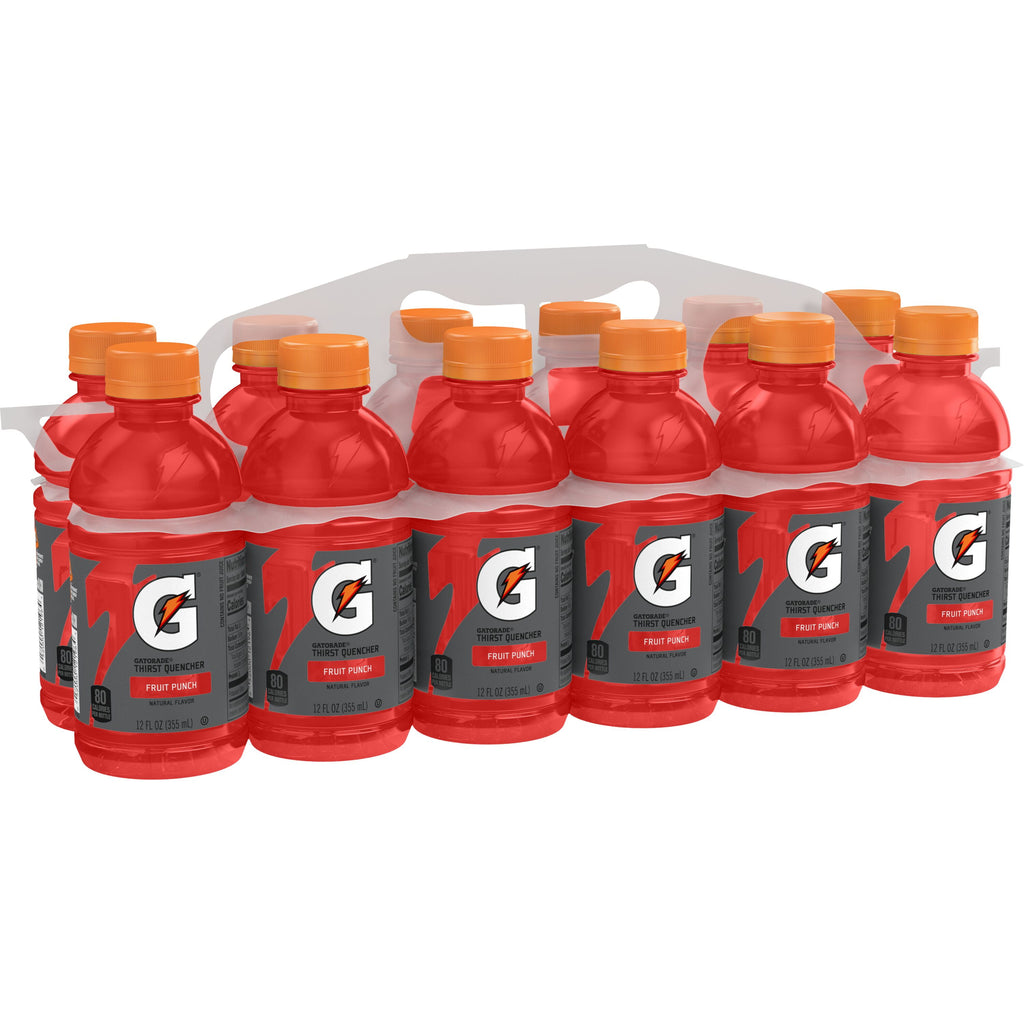 Gatorade Thirst Quencher Fruit Punch Sports Drinks, 12 fl oz, 12 Count Bottles