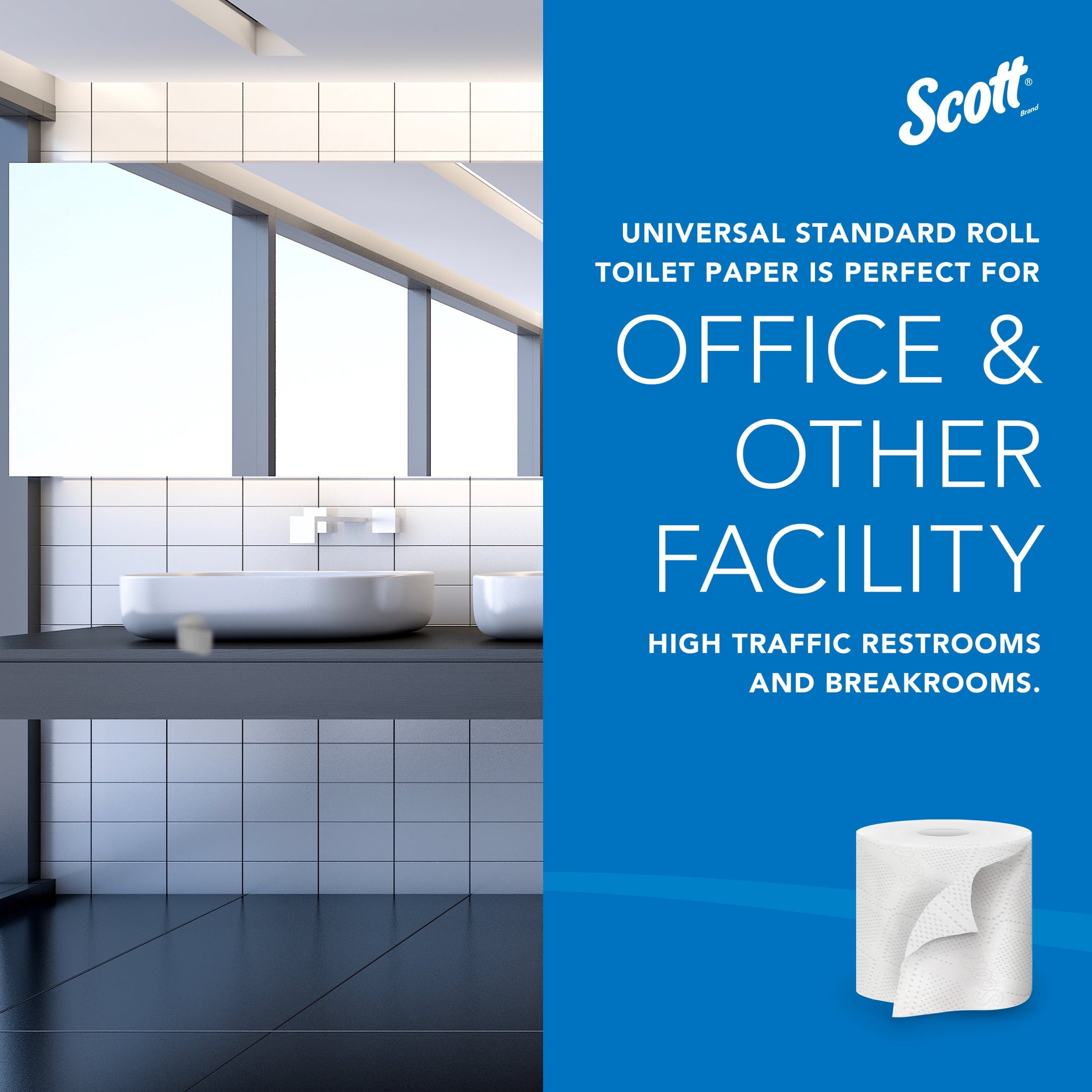 Scott Professional Standard Roll Toilet Paper, Bulk (48040), 2-Ply, Elevated Design, White, Individually Wrapped (40 Rolls of 550 Sheets, 22,000 Sheet Total)