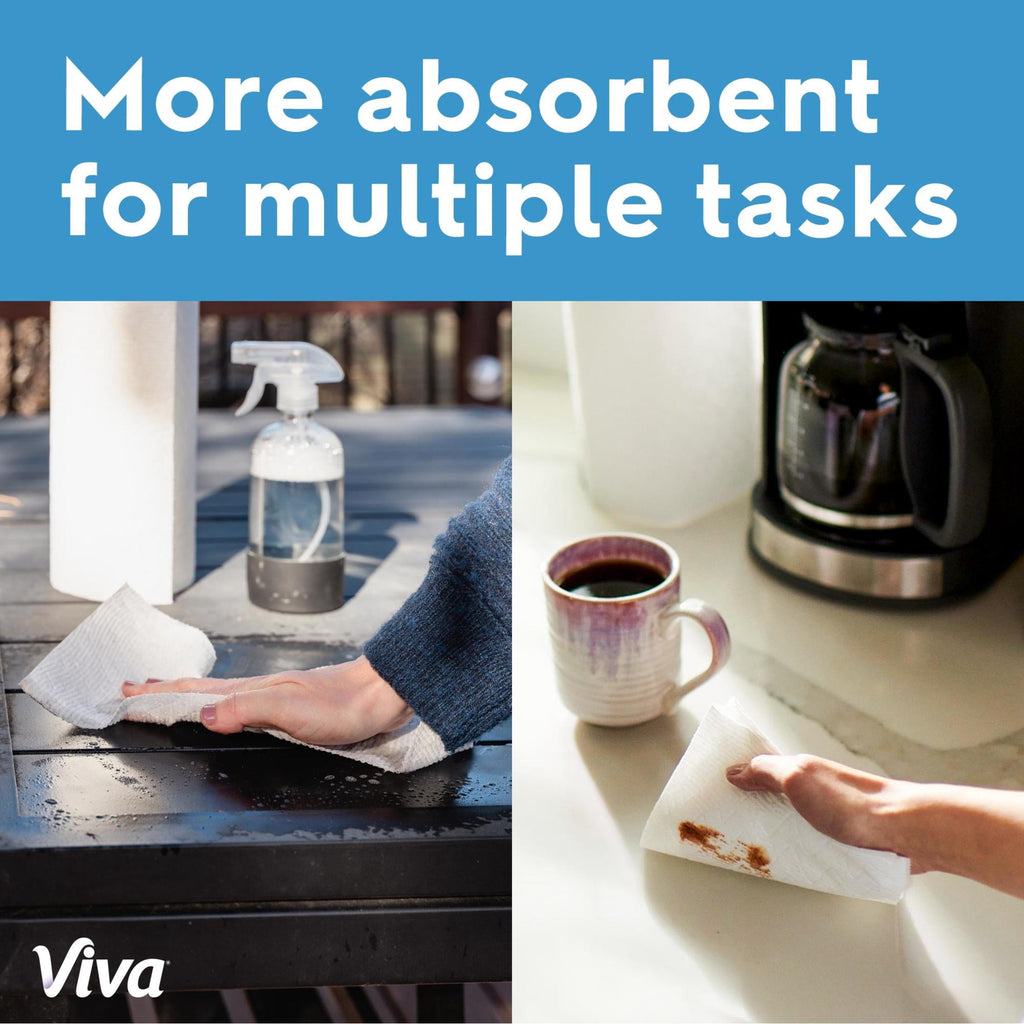 Viva Multi-Surface Cloth Paper Towels, 6 Triple Rolls, 165 Sheets per Roll