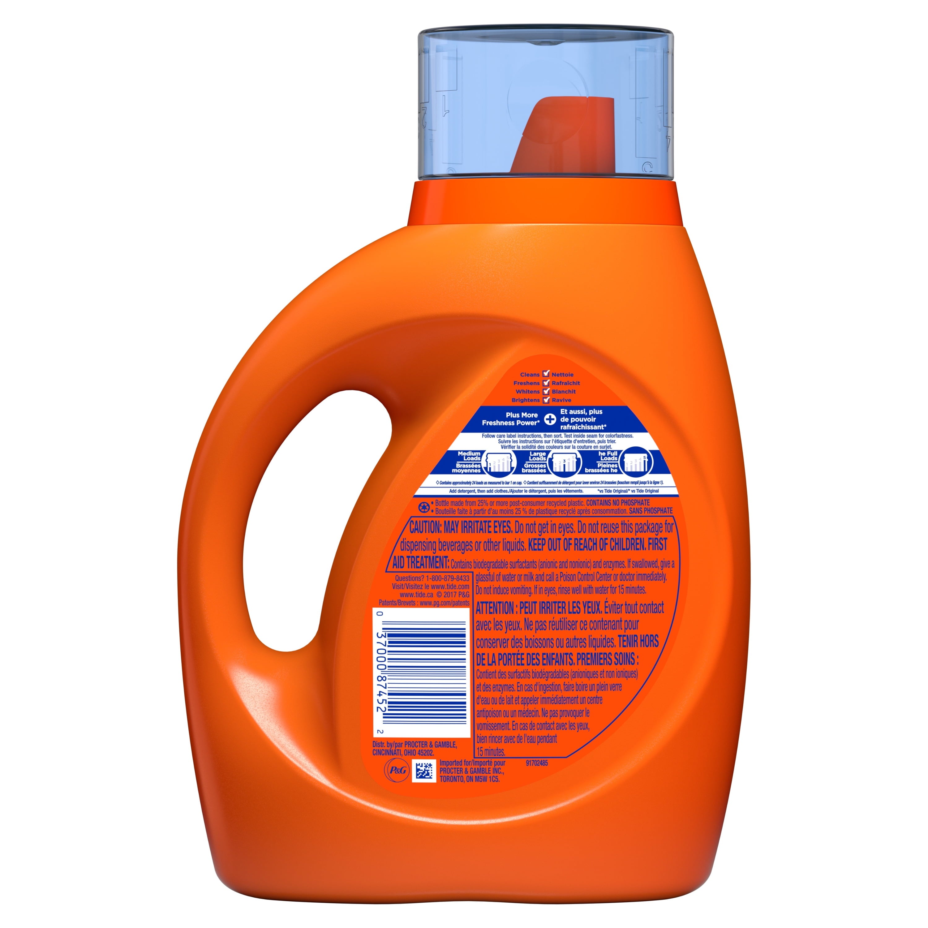 Tide Plus Downy April Fresh Scent Liquid Laundry Detergent, 24 loads 37 fl oz